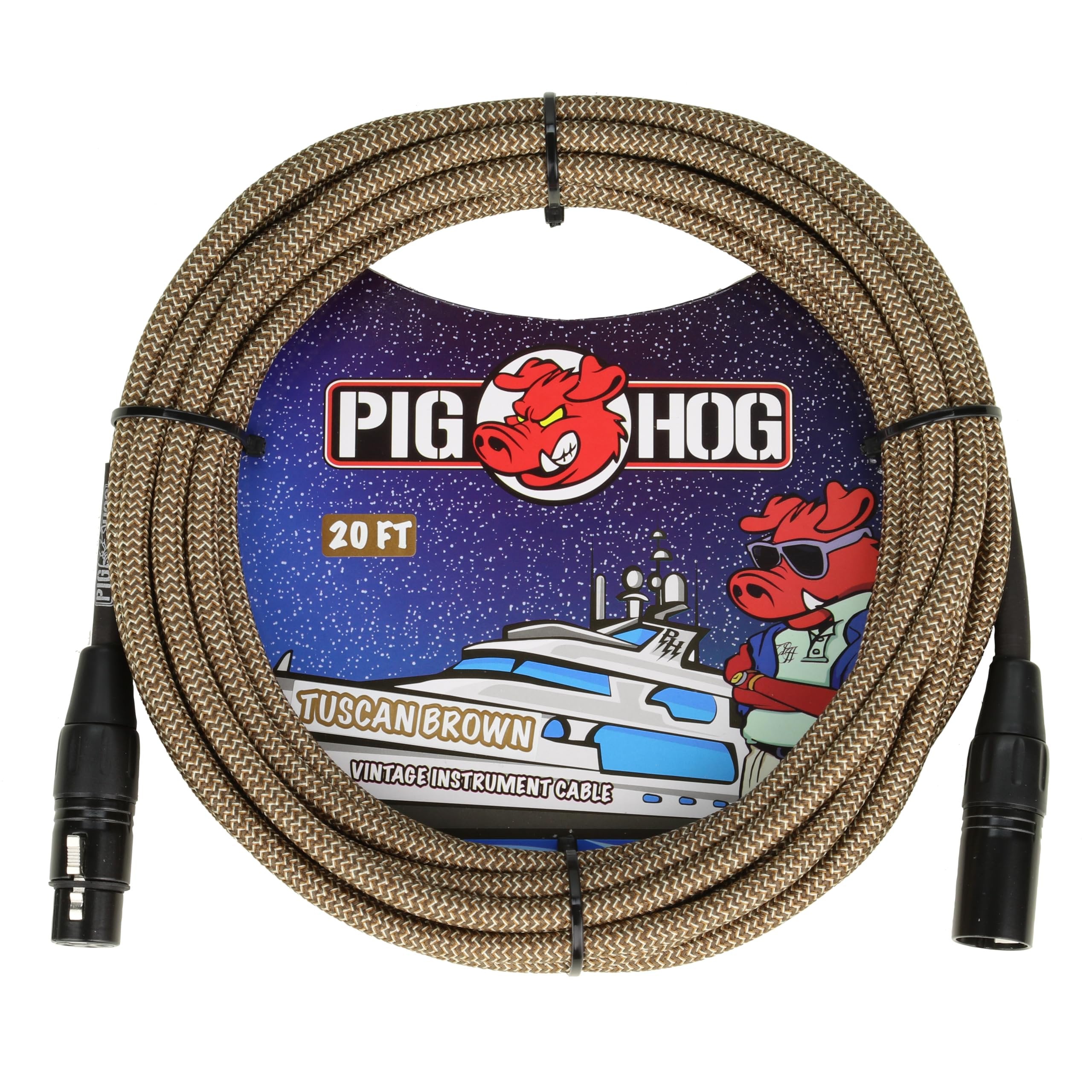 Pig Hog PHM20TBR Woven Mic Cable Tuscan Brown