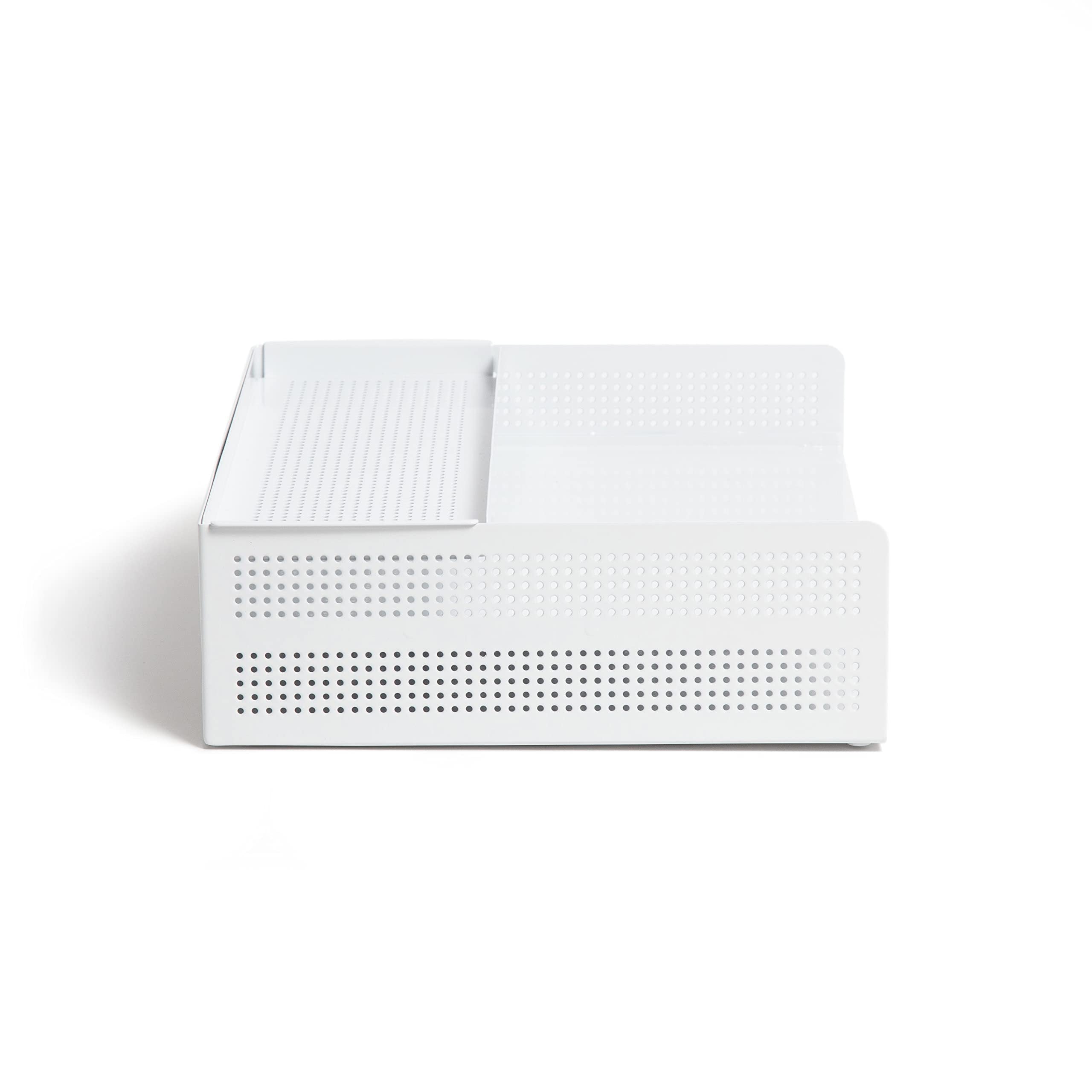 U Brands Modern Perforated Paper Tray, Office Supplies, Metal, White, 1 Count