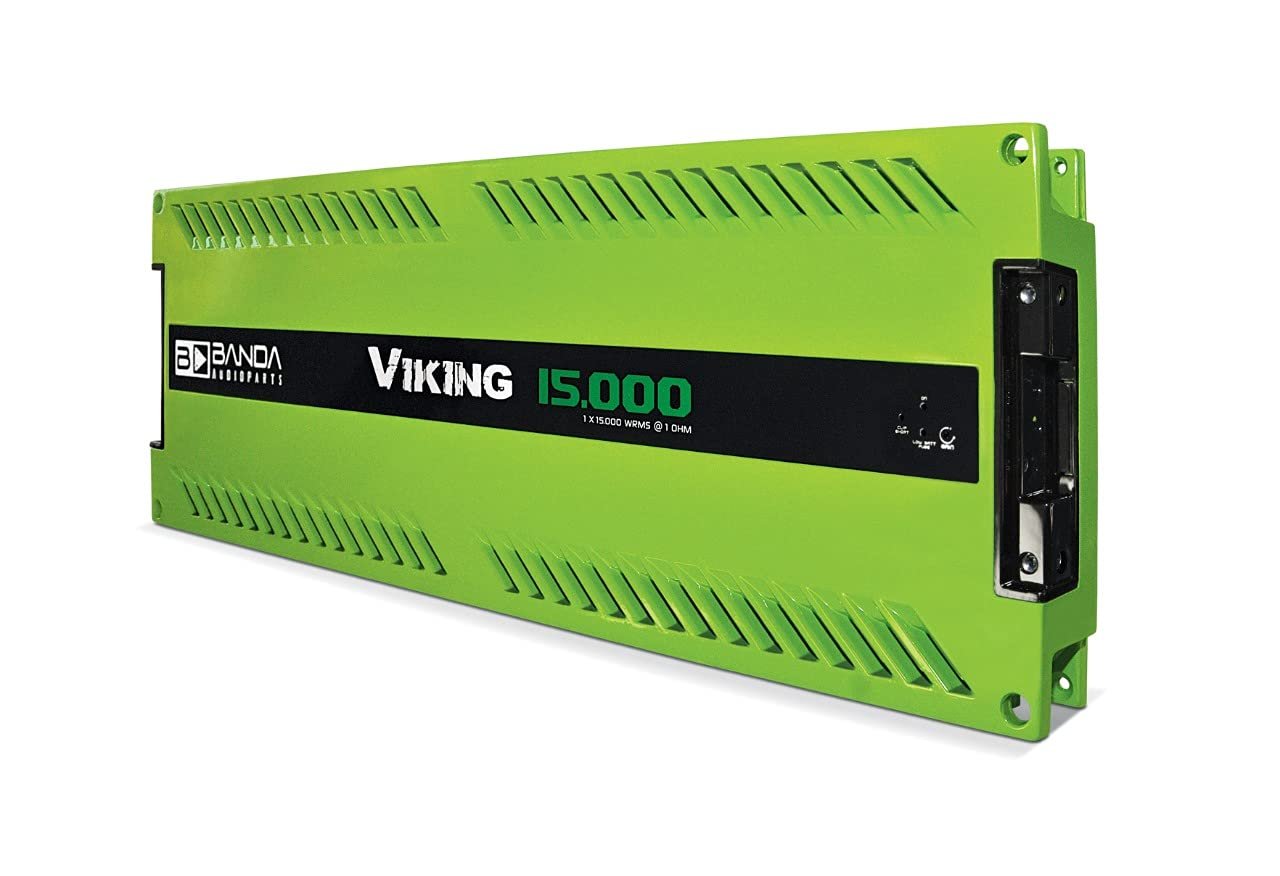 4-Ch. Vehicle Audio Bass Amplifier - 1000W High-Powered Mono Bass Amplifier w/Subsonic Filter & Low Pass Filter Stable at 1 ohm, LED Indicators, Sound Specialization, Green - BANDA 4000.41OHMGREEN