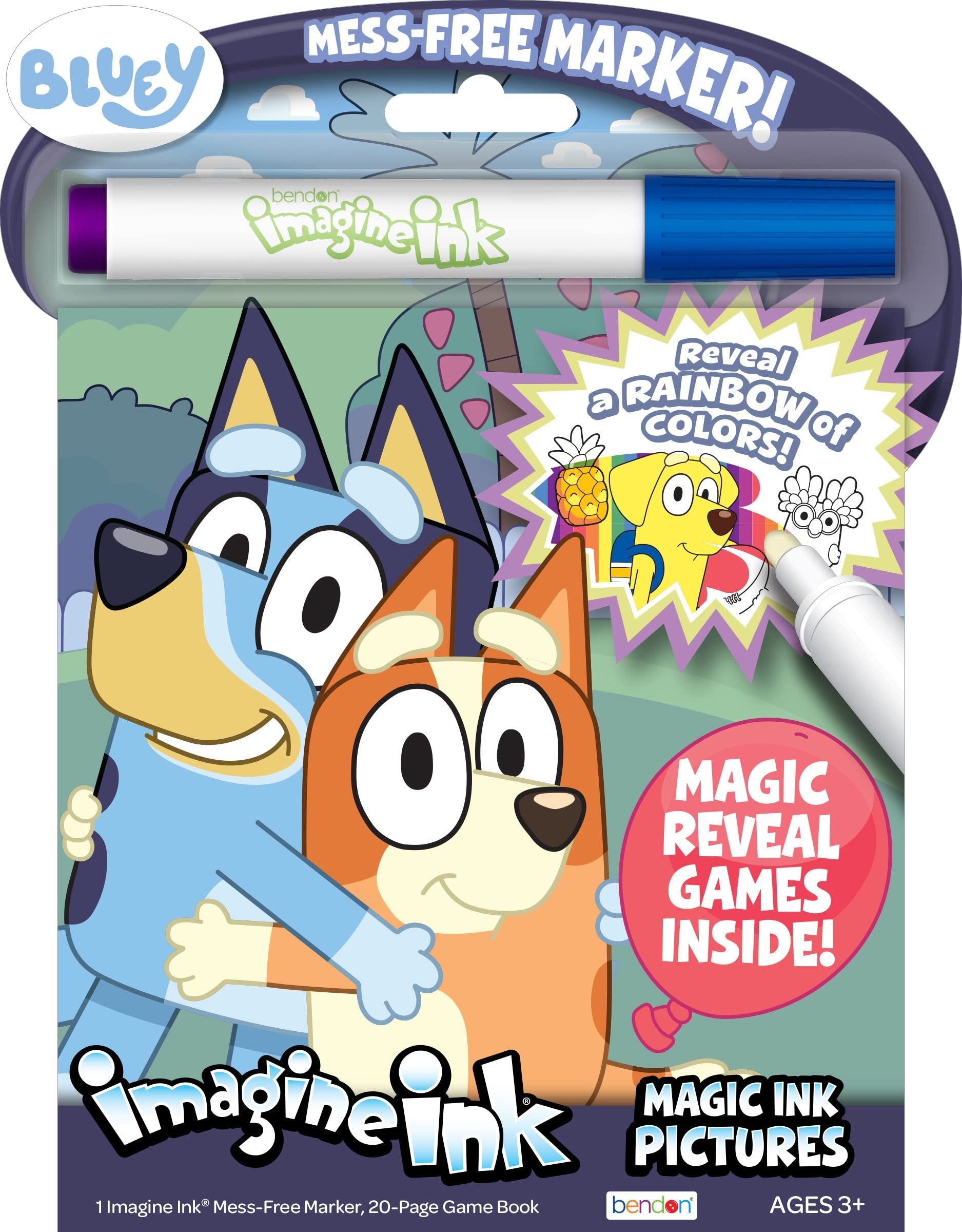 Bendon Inc Bluey Imagine Ink Coloring Book with 1 Mess Free Marker, 16 Pages, 54441
