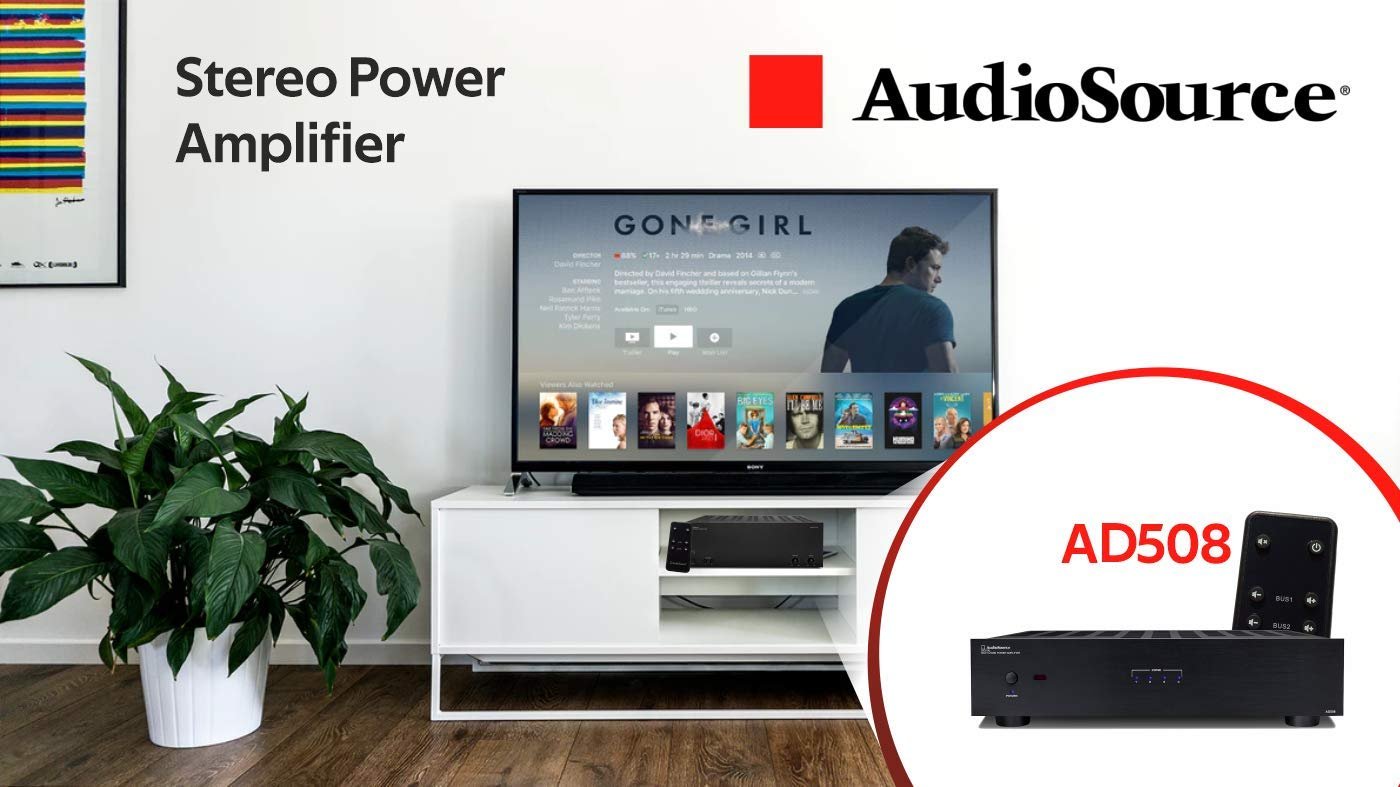 AudioSource Digital Amplifier, 8 Channels Stereo Versatility D Amplifier AD508 for Home Sound Systems