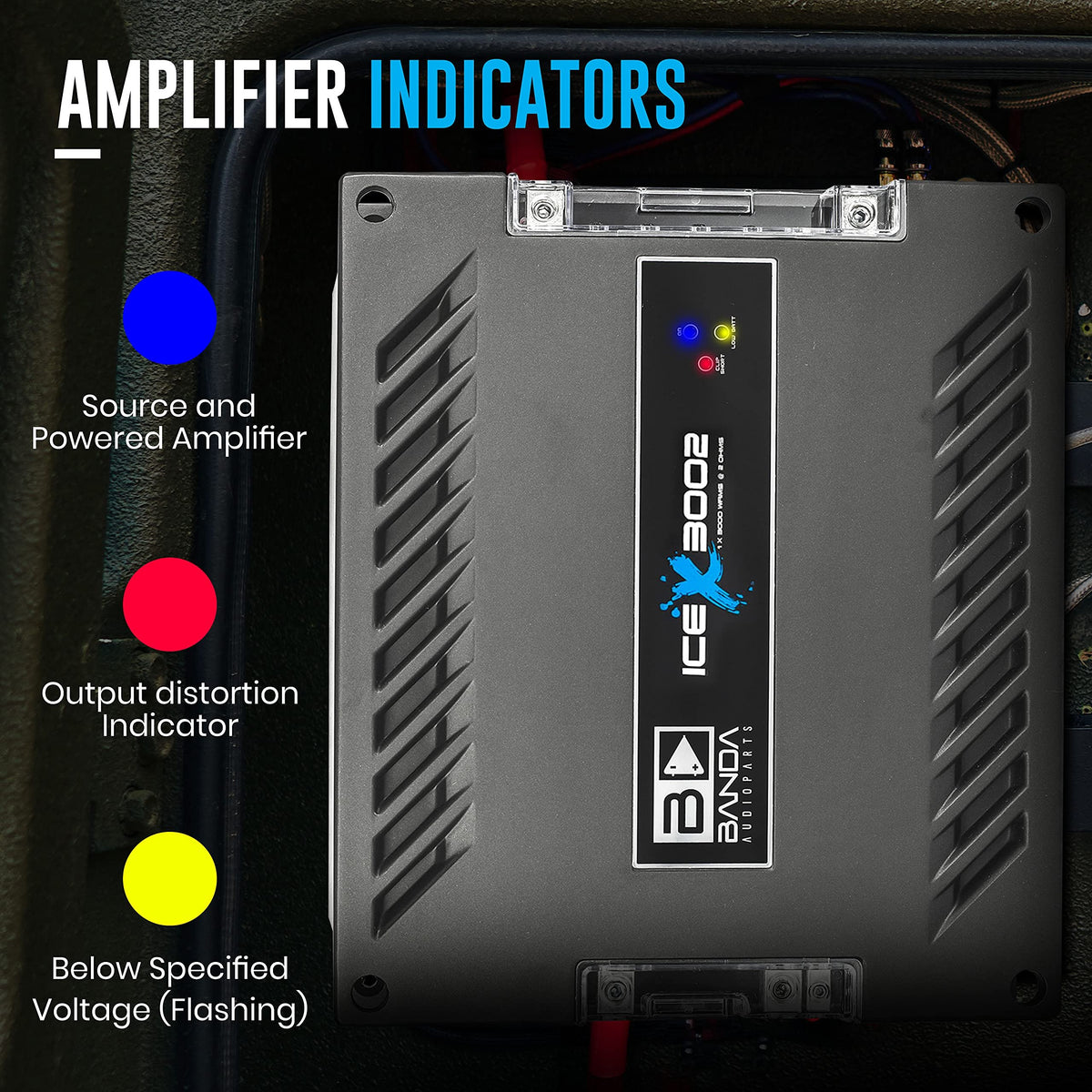 Banda Ice X 3002-1 Channel 3000 Watts RMS 2 Ohm Car Amplifier