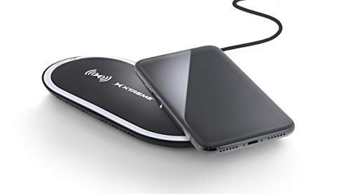 Xtreme Digital Lifestyle Accessories Dual 10W QI Wireless Charging Pad Compatible w/iOS & Android Fast Charging (Black) (XWC81013BLK)