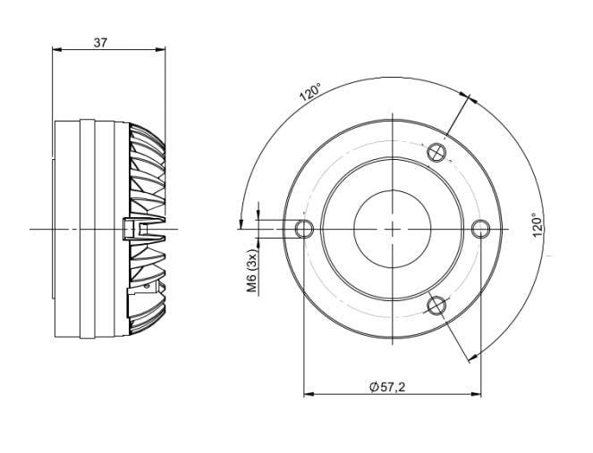 B&C Speakers DRV3608 Compression Driver 1-inch Throat Diameter 35 Watts Rms 70 Watts Peak 8 Ohms Loudspeaker Motorcycle Car Pro Audio Components Speaker - DRV360-8