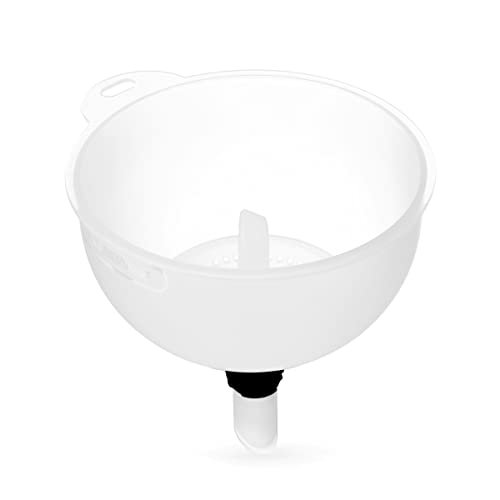 Farberware Professional Secure Fit Filter, Removable Strainer, Funnels for Filling Bottles with Oil,Beer,Liquid,Food,Powder, 5 Inch, White