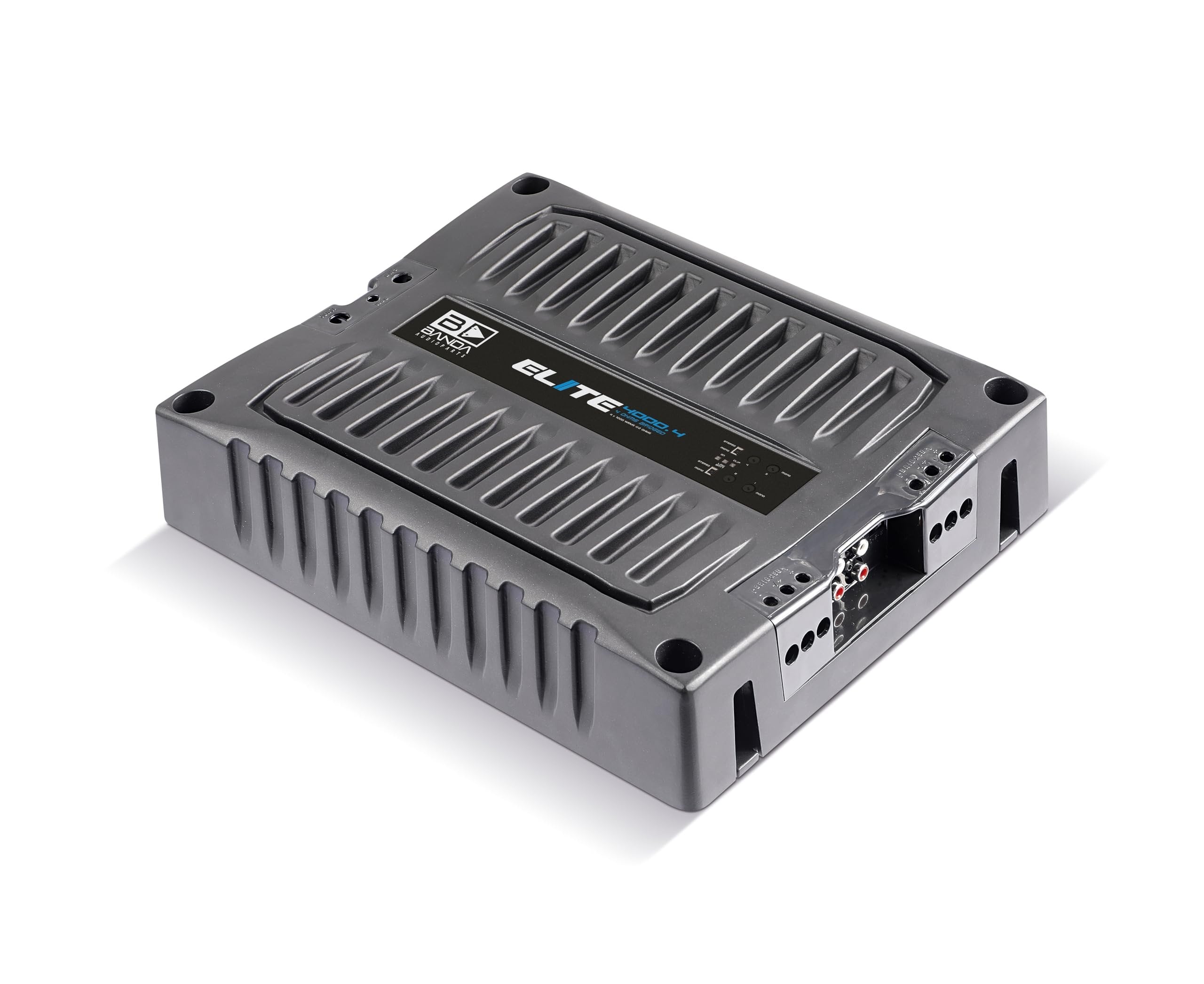 BANDA Audioparts ELITE4000.42OHMS 4-Channel 1000 Watts Max @ 2 Ohm Car Audio Amplifier with Highpass Filter and Low Pass Filter, Black - 4000.42OHM