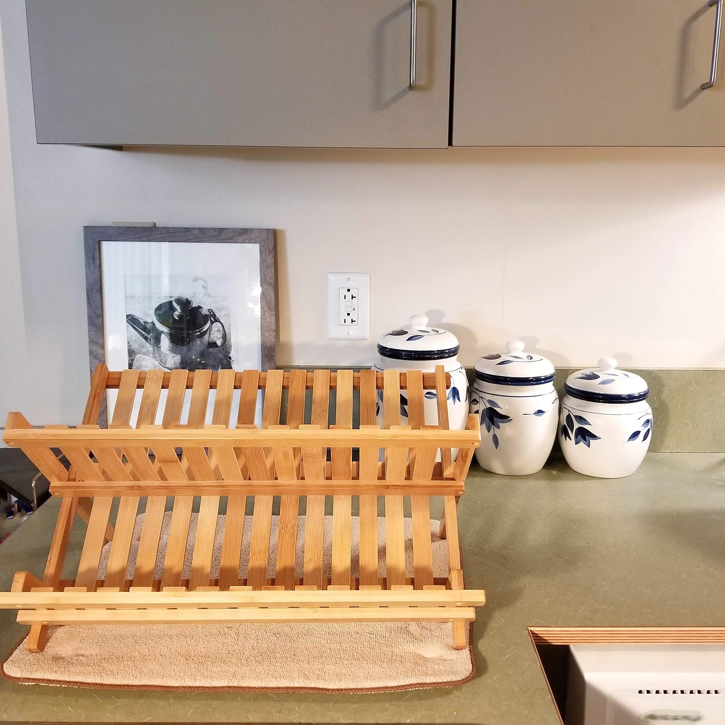 Lipper International 8813 Bamboo Wood Folding Dishrack, 17-3/4" x 13" x 9-3/4"