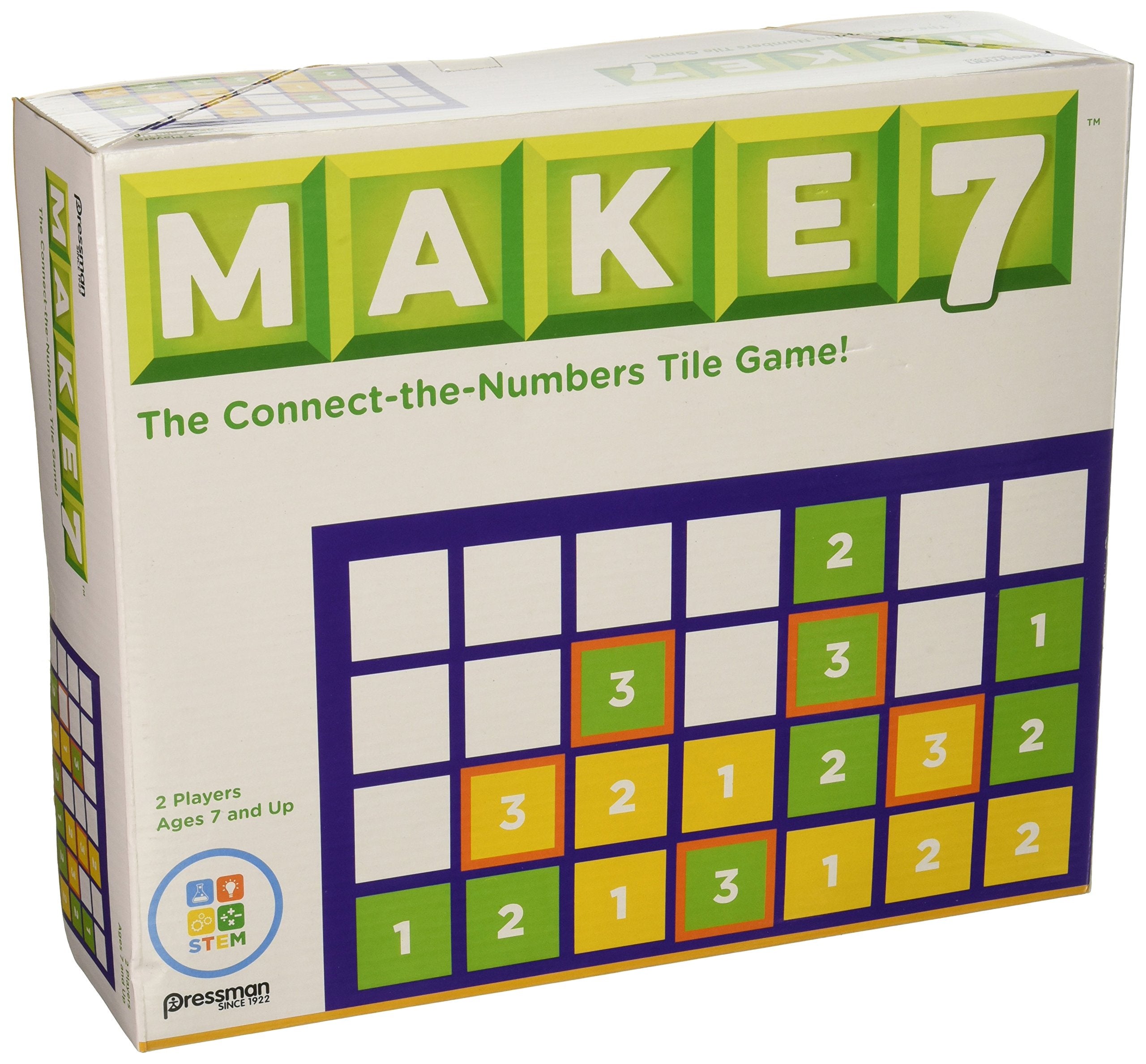 Make 7 - The Connect-The-Numbers Tile Game by Pressman Multi Color, 5"