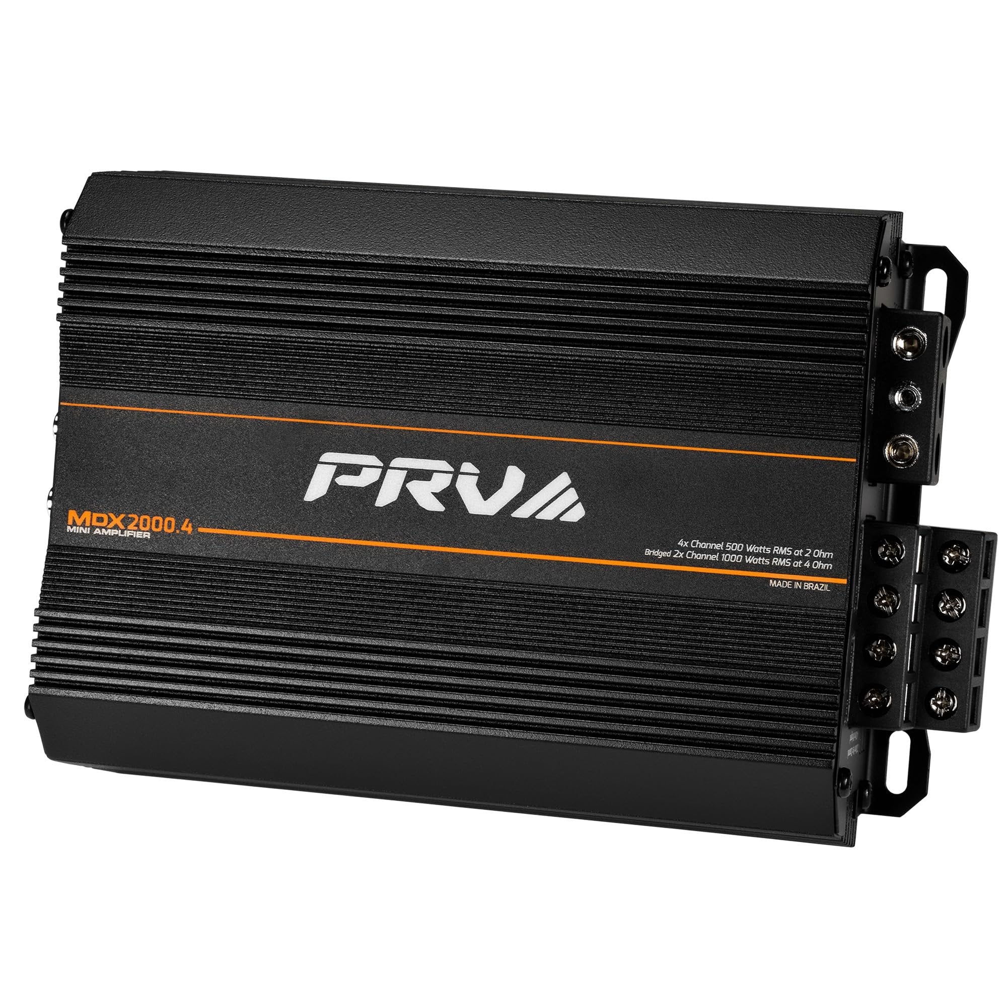 PRV Audio MDX2000.4 2 Ohm Mini 4 Channel Car Audio Amplifier 4 x 500 Watts RMS at 2 Ohm - 2000 Watt 12 Volts Bridgeable Amp for Powersports, Motorcycles, ATV, for High Power Stereo Speaker Systems
