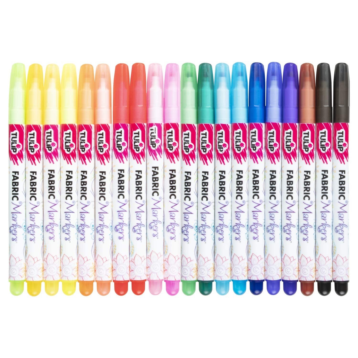 Tulip Fashion Markers 45097 Mrkt Multi Fine Tip 20Pk Rainbow Color Collection, As Detailed