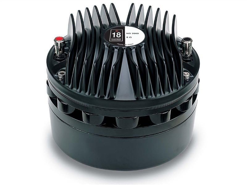 Eighteen Sound ND2060-8 HF Driver 2-Inch NEO Aluminum Edgewound Voice Coil 100 Watt RMS 200 Watt Peak 8-Ohms Pro Audio Components Speakers Drivers for Motorcycle Car Audio Applications