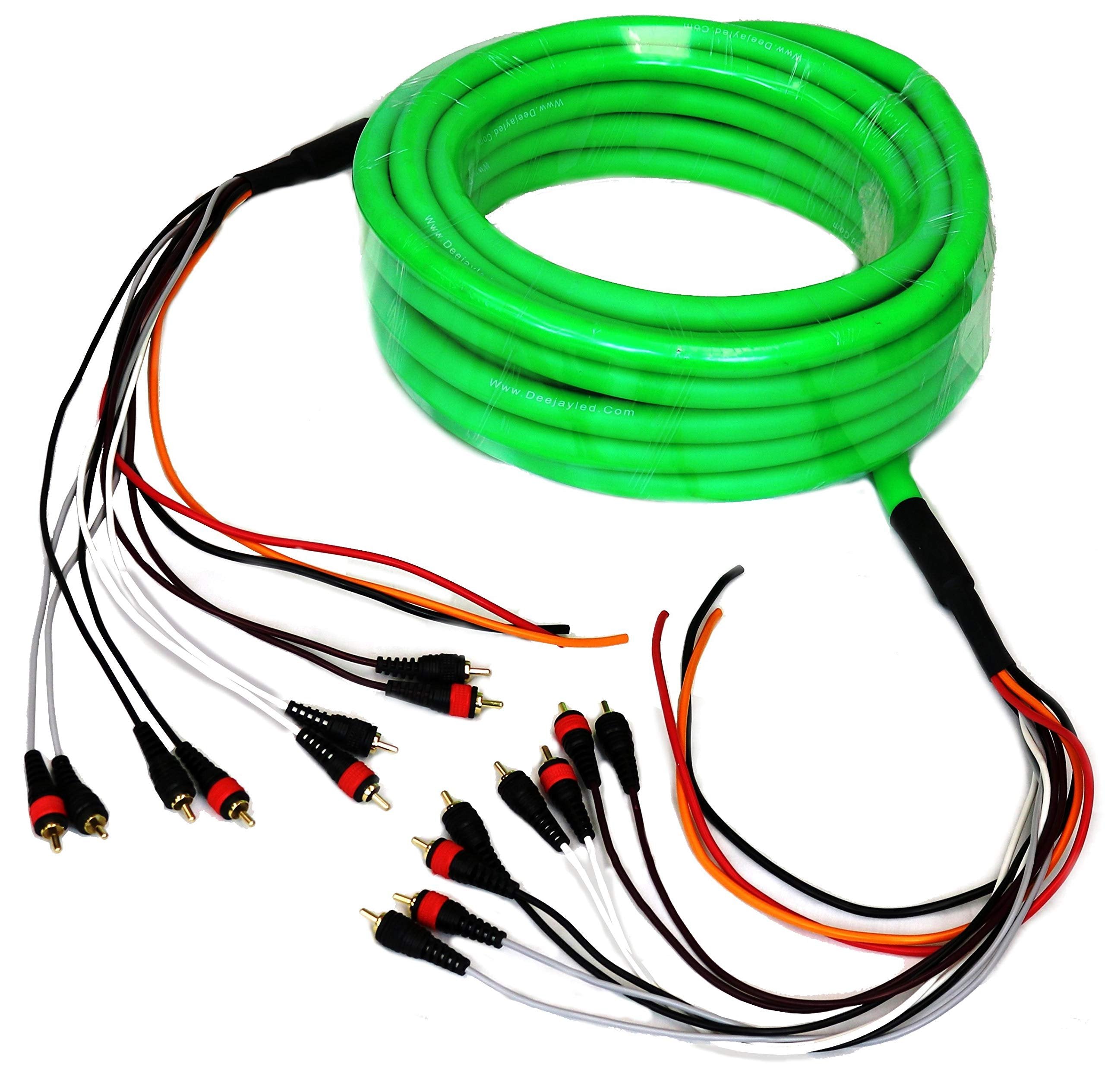 DEEJAY LED TBHMED36GREEN DEEJAYLED Green 36FT 10RCA 3 Power COPPE