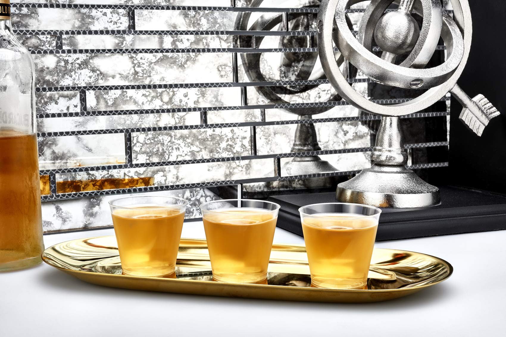 Hanna K. Signature 100 Count Shot Glasses Premium Clear Hard Plastic 1oz Disposable Cups, Ideal for Jello Shots, Wine Tasting, Condiments, Sauce, Dipping, Samples