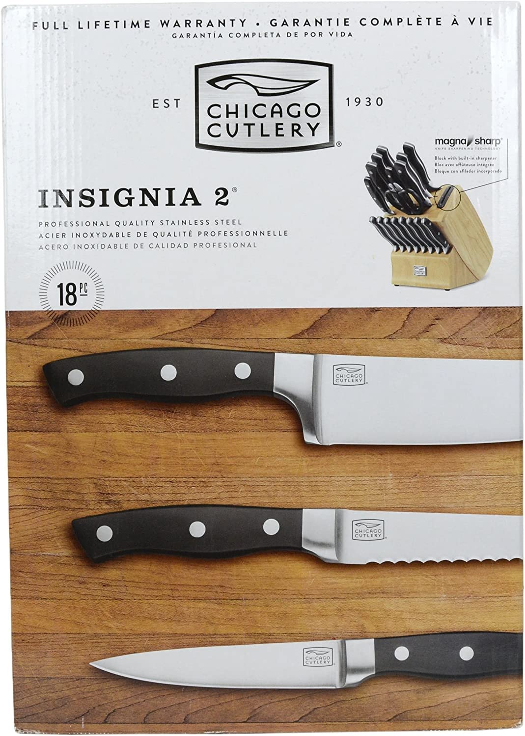 Chicago Cutlery Insignia2 18-Piece Knife Block Set w/ Knife Sharpener 1117756