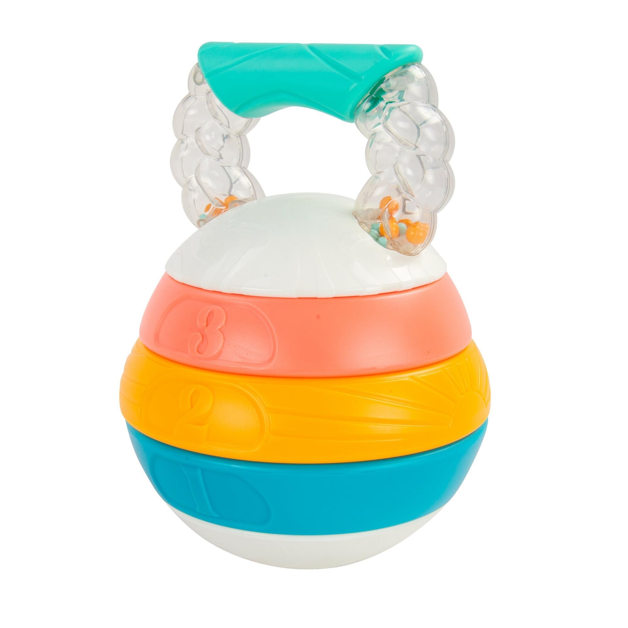 BEBE FUERTE Stack and Count Kettlebell Activity Toy by Robin Arzon - Bilingual Stacking Toys - Baby Workout Toys - Baby and Toddler Gifts for Ages 6 Months and Up