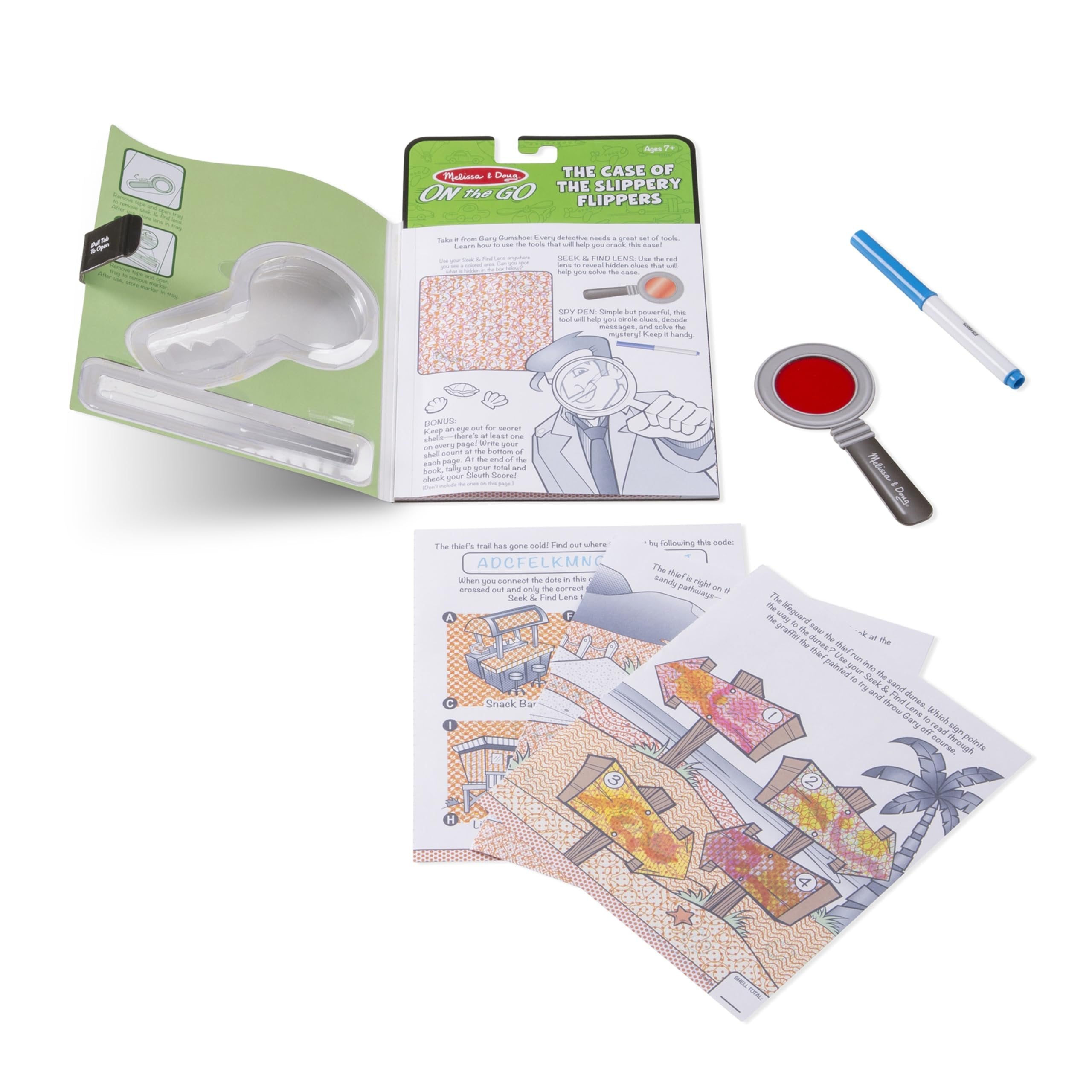 Melissa & Doug On the Go Secret Decoder Activity Book - The Case of the Slippery Flippers