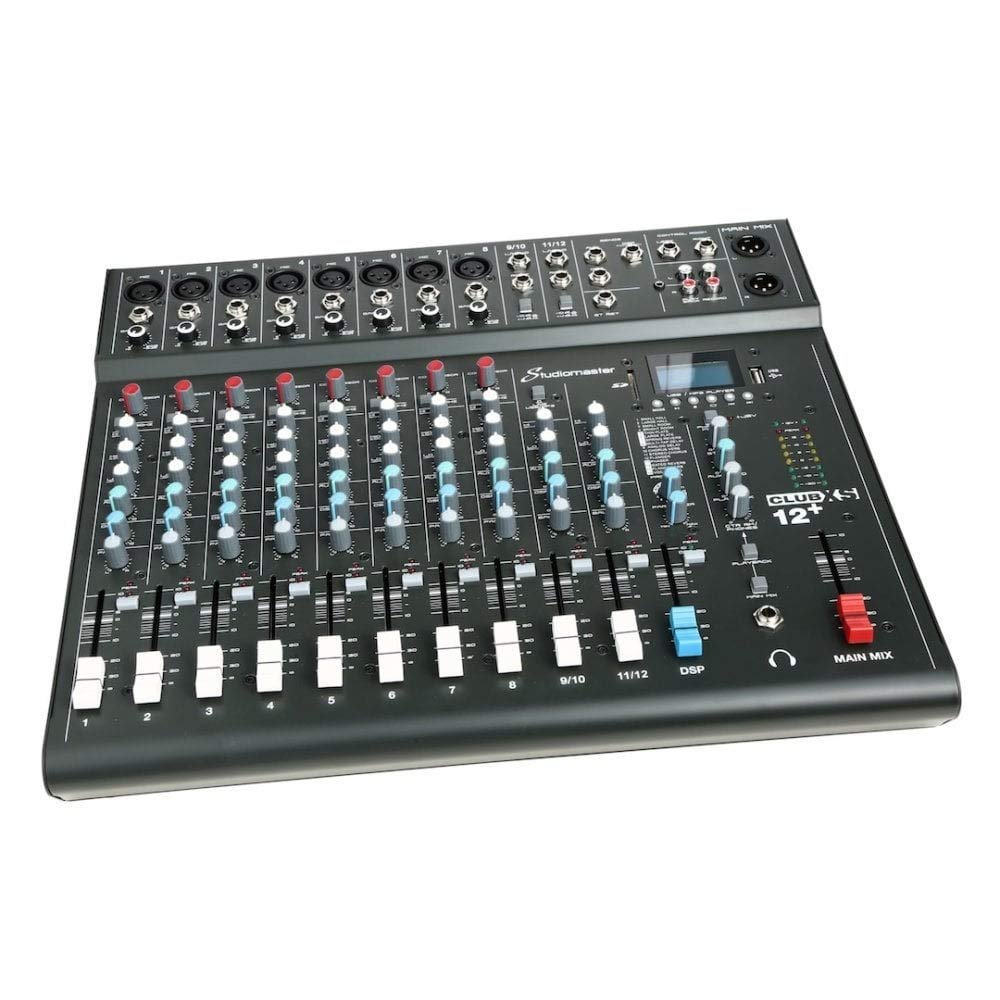 Studiomaster CLUB XS 12 12-Channel Portable Compact Mixing Console with USB, Bluetooth, DSP Effect