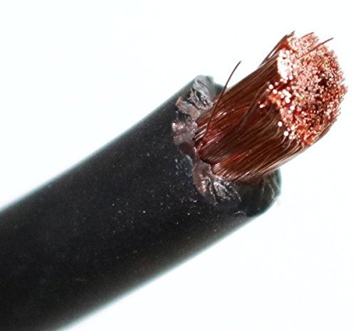 DEEJAYLED Eight-gauge 100 Foot Black Pure Copper Stranded Power Cable Content Oxygen Free Copper Stranded Wire Style With Thick Black Outer Jacket Power Rating DEEJAY LED TBH8100BLKCOPPER