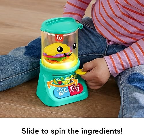 Fisher-Price Laugh & Learn Baby & Toddler Toy Counting & Colors Smoothie Maker Pretend Blender with Music & Lights for Ages 9+ Months