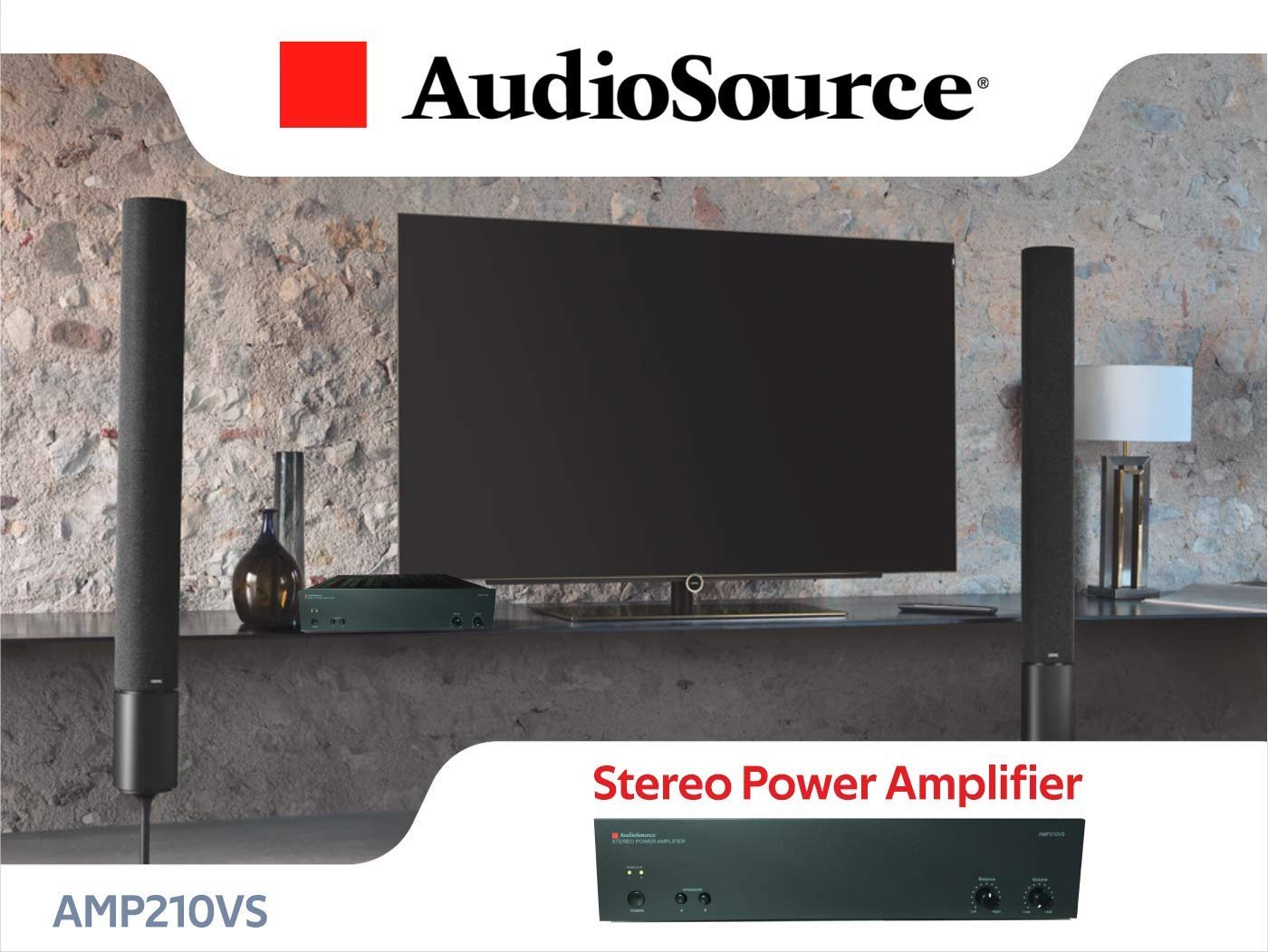 AudioSource Analog Amplifier, Stereo Power A Amplifier AMP210VS for Home Sound Systems