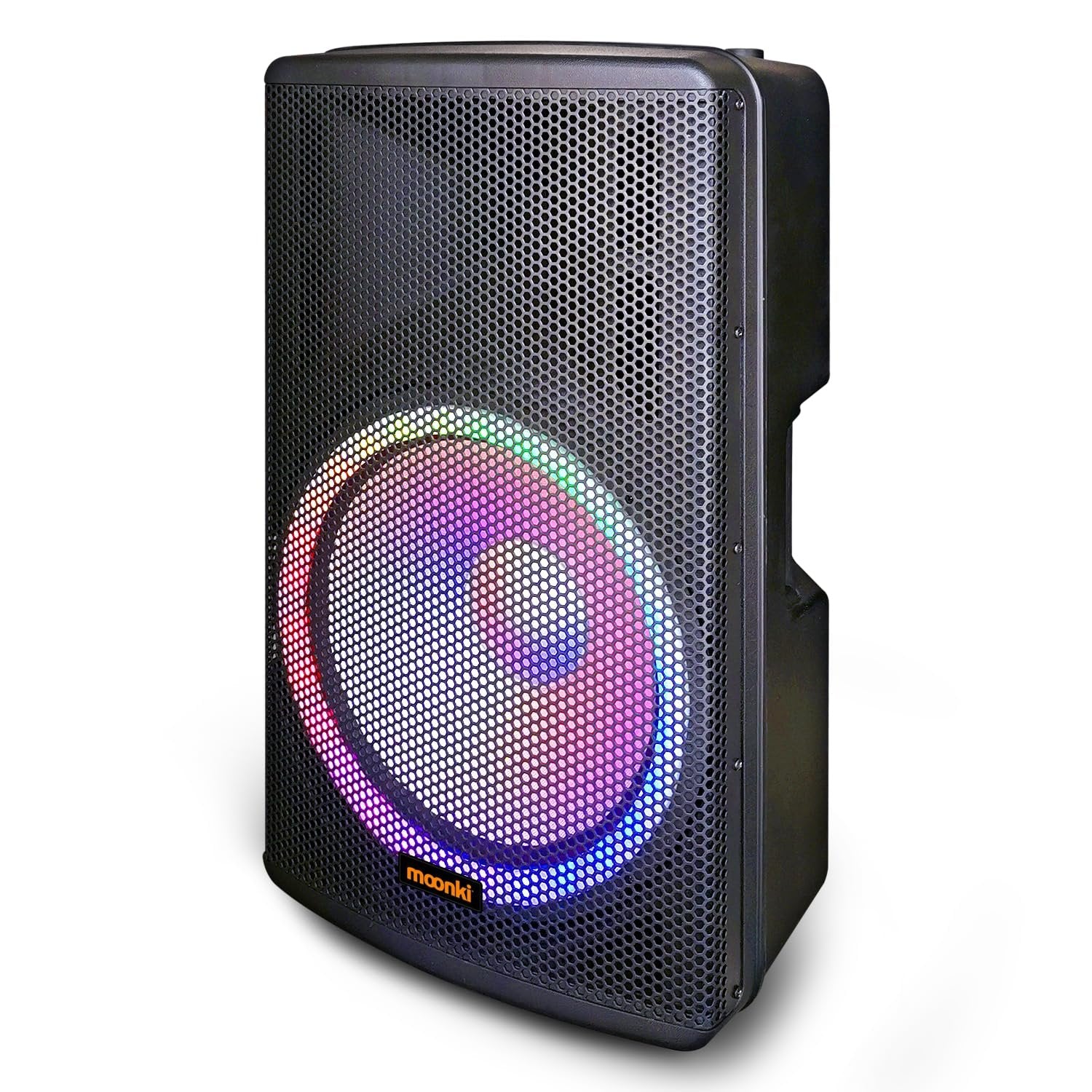 Moonki Sound MS-P15BW Loud Bluetooth Speaker – Professional PA System with 2 Wireless Microphones for Karaoke – Black