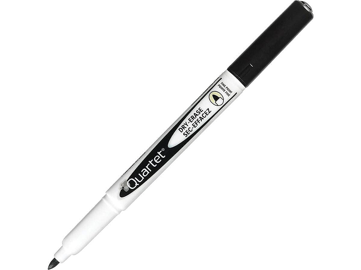 Quartet 51989692 Dry-Erase Markers, Low Odor, Fine Point, Black