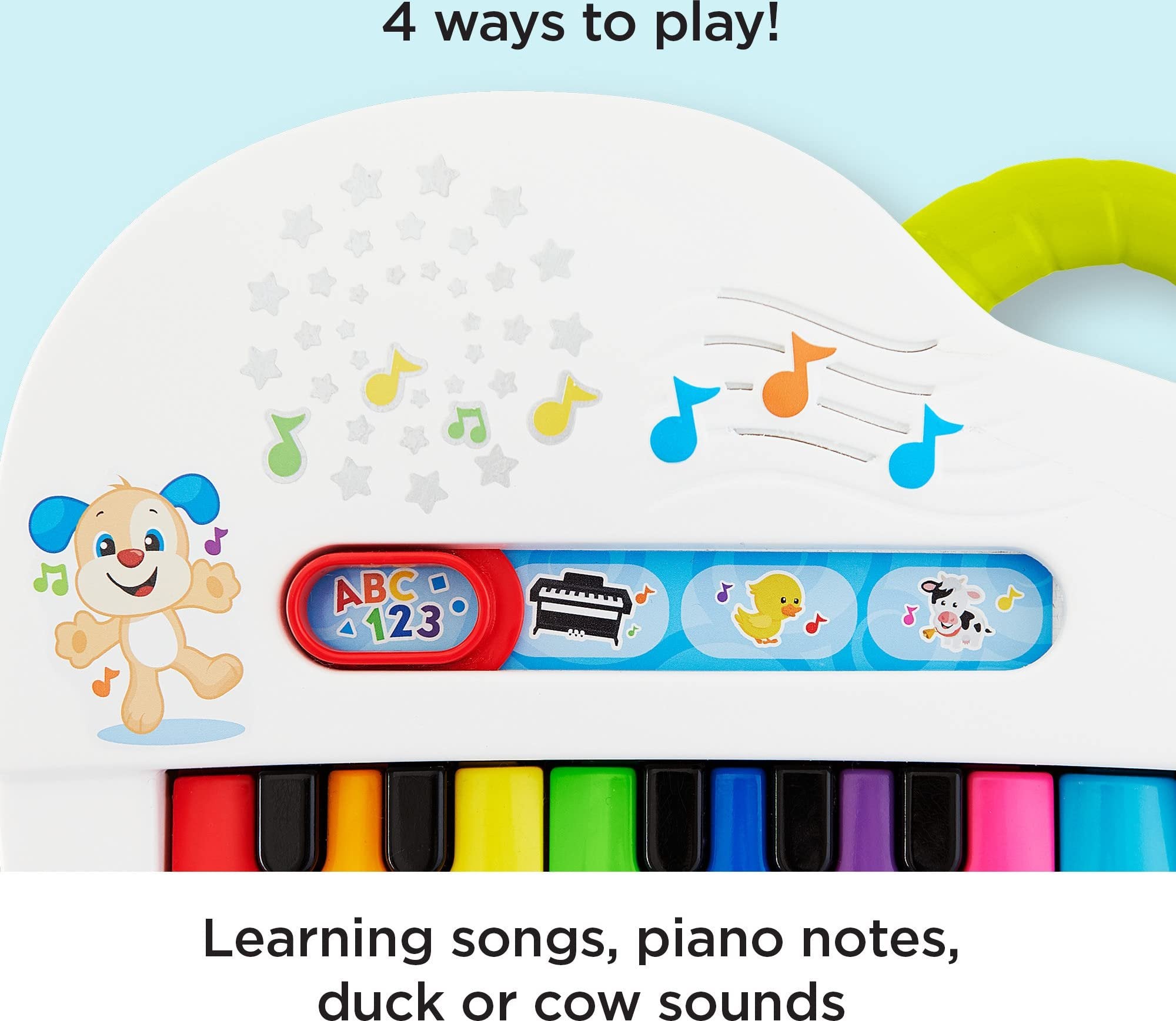 Fisher-Price Baby Toy Laugh & Learn Silly Sounds Light-Up Piano Musical Instrument with Learning Songs for Infants Ages 6+ Months