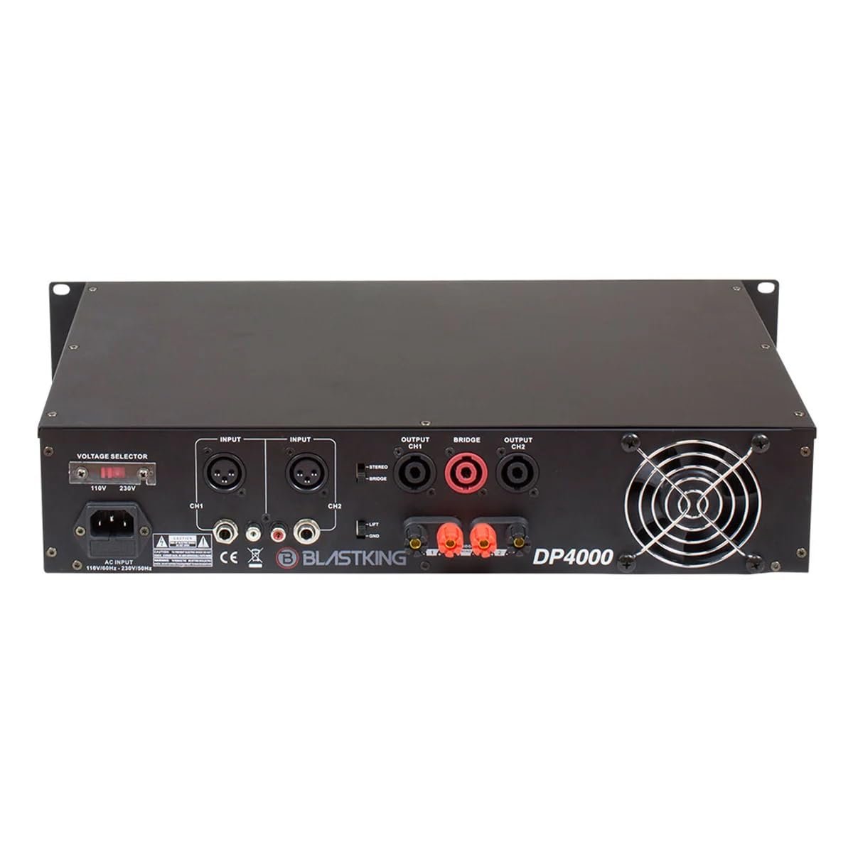 Blastking DP4000 Amplifier 4000 Watts 2 Channel Reliable Versatile Pro Audio Equipment Self Protection Mode Against Overload Over Heat Short Circuit