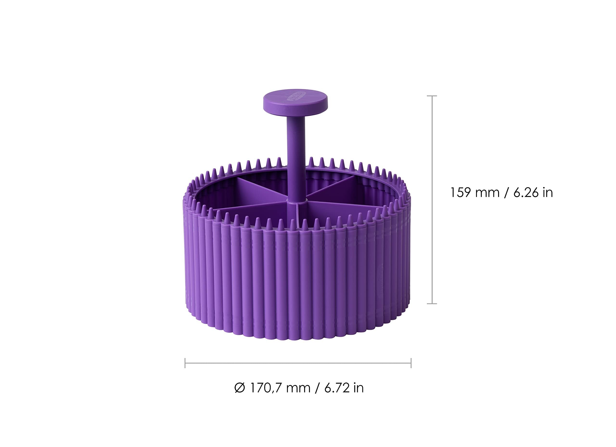 Crayola Round Storage Organizer - Creative Kids Desk Organizer with 5 Sections for Storing Pens, Pencils, Crayons and Other School/Office Supplies, Violet (Purple), Kids 3+ Years (20022587)