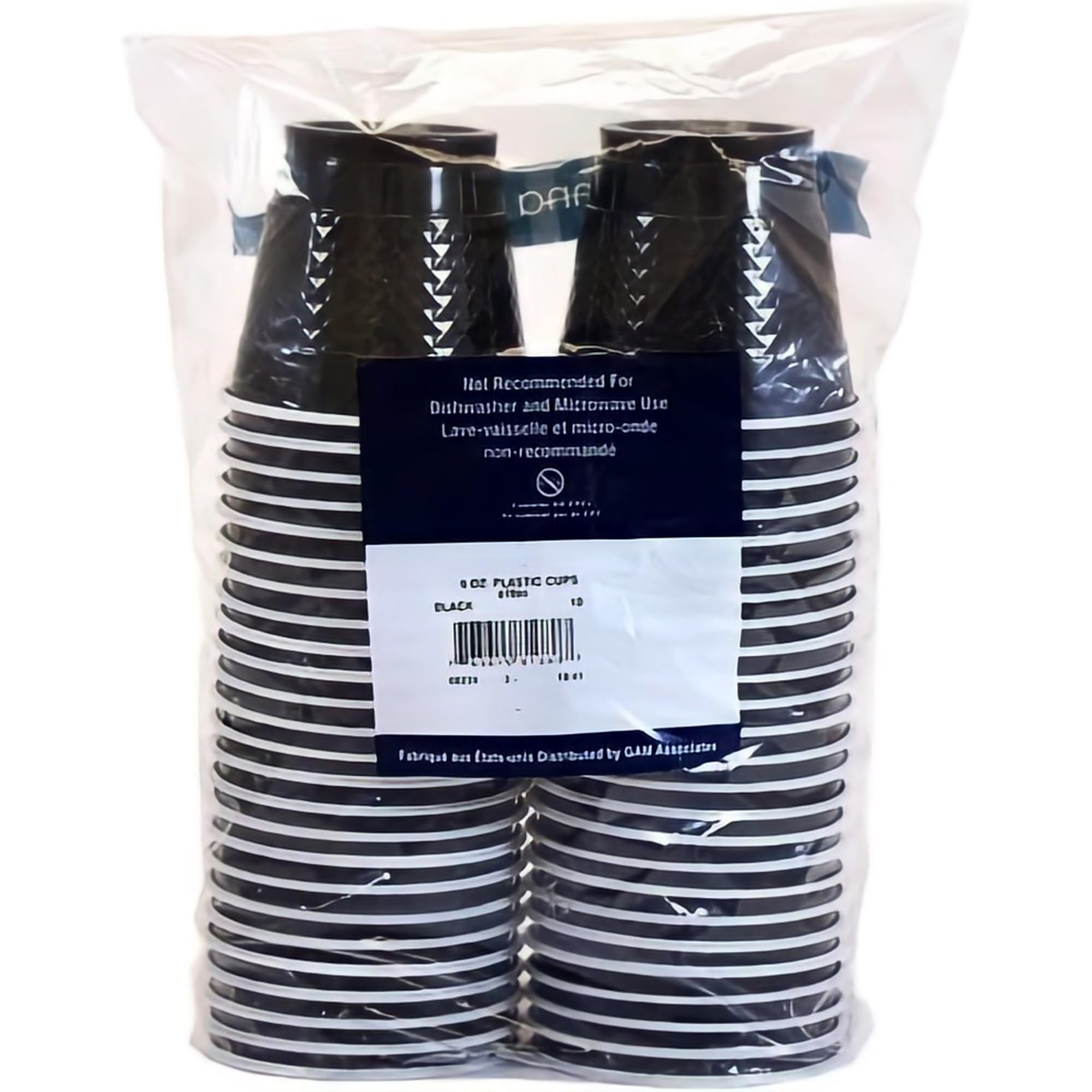 DOCLOGE Plastic Cups-9oz | Black | Pack of 50 Cup, 50 Count (Pack of 1)