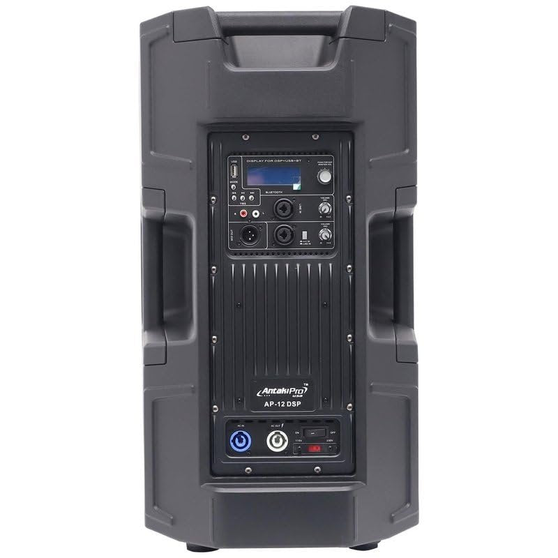 ANTAKIPRO AP-12DSP 12-inch Two Way Professional Active Loudspeaker XLR, RCA, USB and Bluetooth Input Capability with DSP Digital Signal Processors