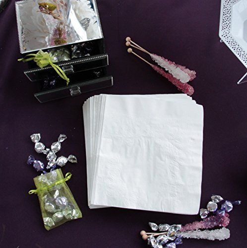 Lillian Tablesettings Premium White Napkins, Large Dinner Napkin, 3 Ply Paper White, 75 count