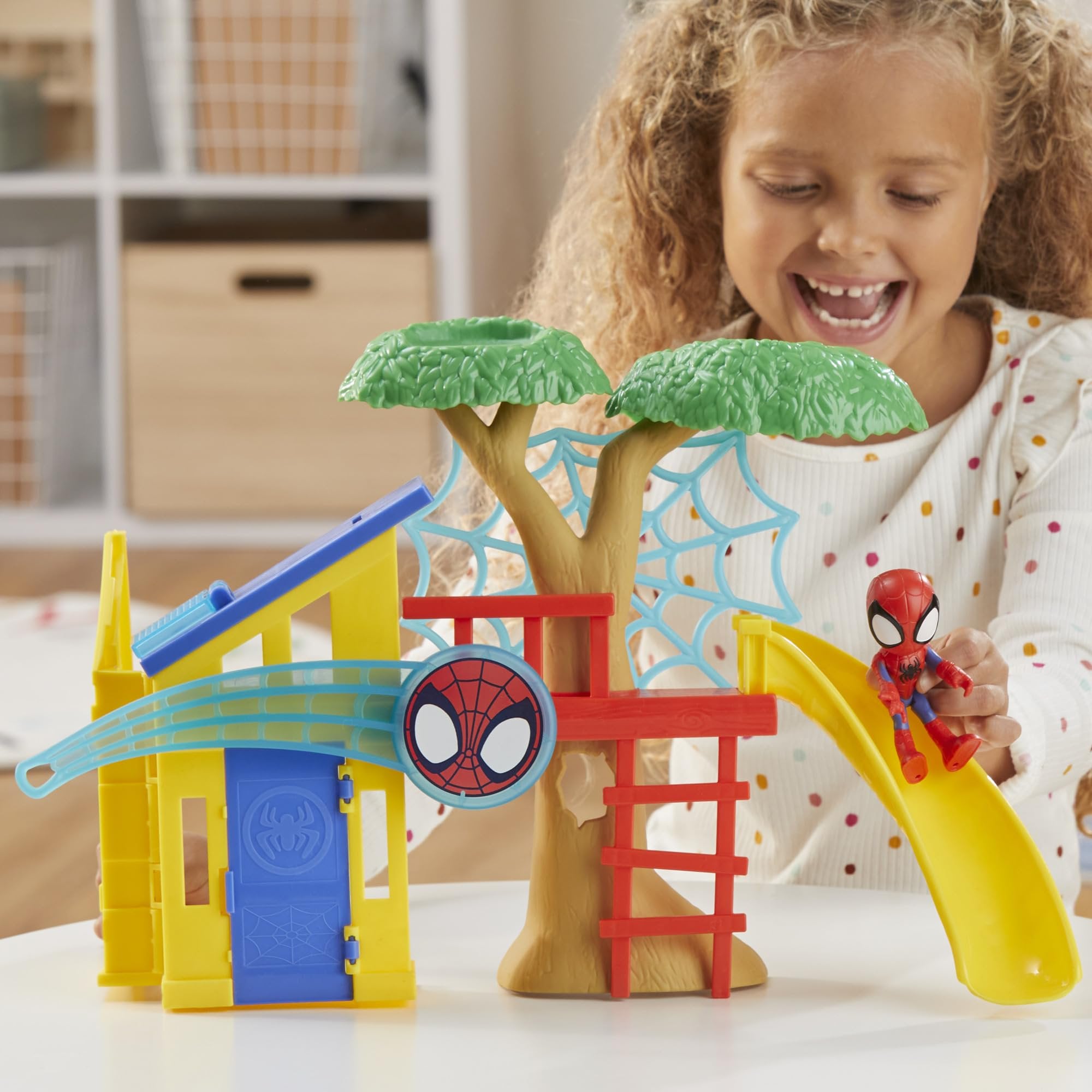 Spidey and his Amazing Friends Spidey Playground Playset, Includes 4-Inch Action Figure, Marvel Super Hero Toys for Kids 3 and Up