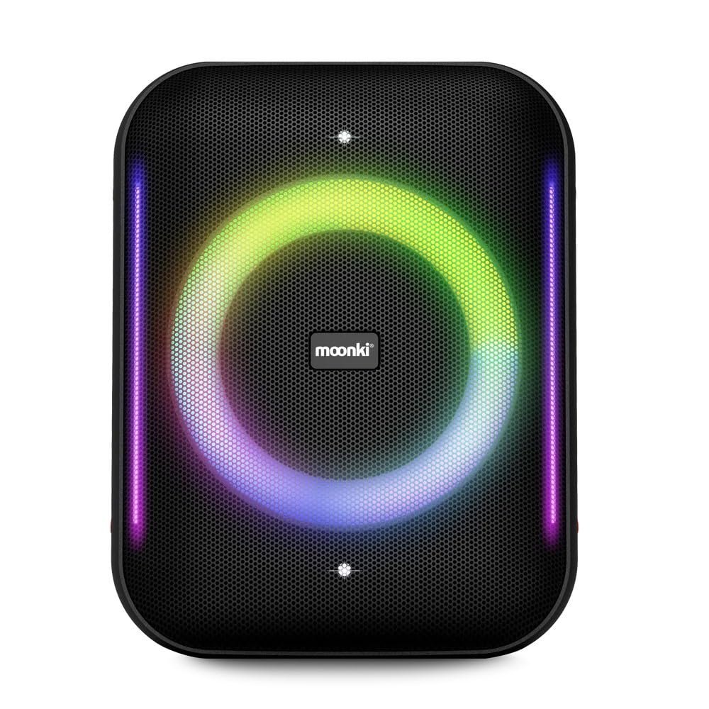 Moonki Sound MW-PB265LT Portable Rechargeable Party Speaker 6.5-inch Woofer with Mic Guitar Port LED Ring Light Effect Show TWS 1200 Watt PMPO 80Wrms