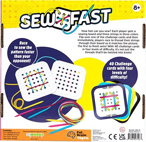 Fat Brain Toys Sew Fast - Fast-Paced Match-The-Picture Brainteaser Game, Ages 8+