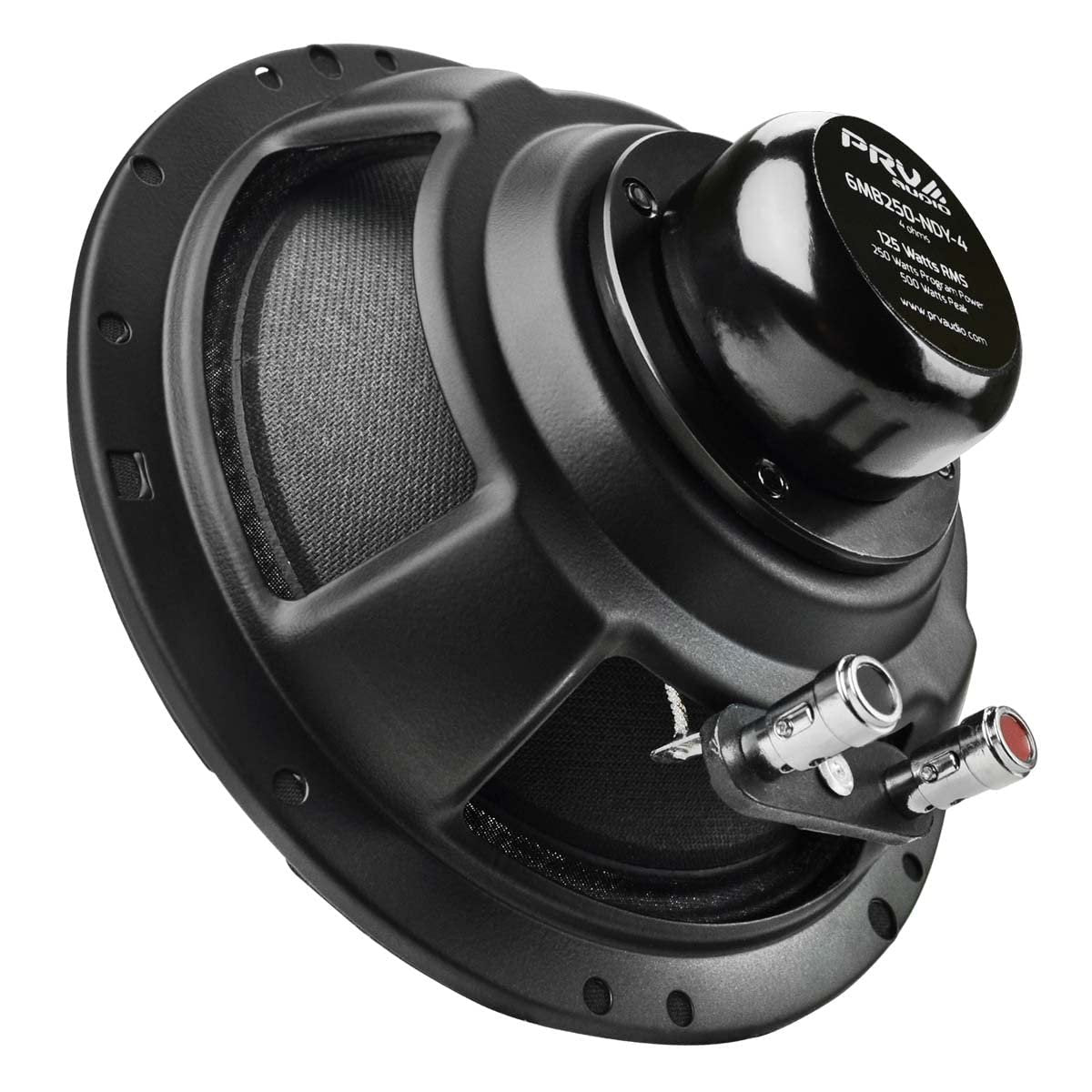 PRV AUDIO 6MB250-NDY-4 6.5 Inch Speakers Midbass Woofer 4 Ohm, Neodymium Magnet Speaker 4 Ohm 95 dB 125 Watts RMS Power, 250 Watts Program Power Loudspeaker (Single)