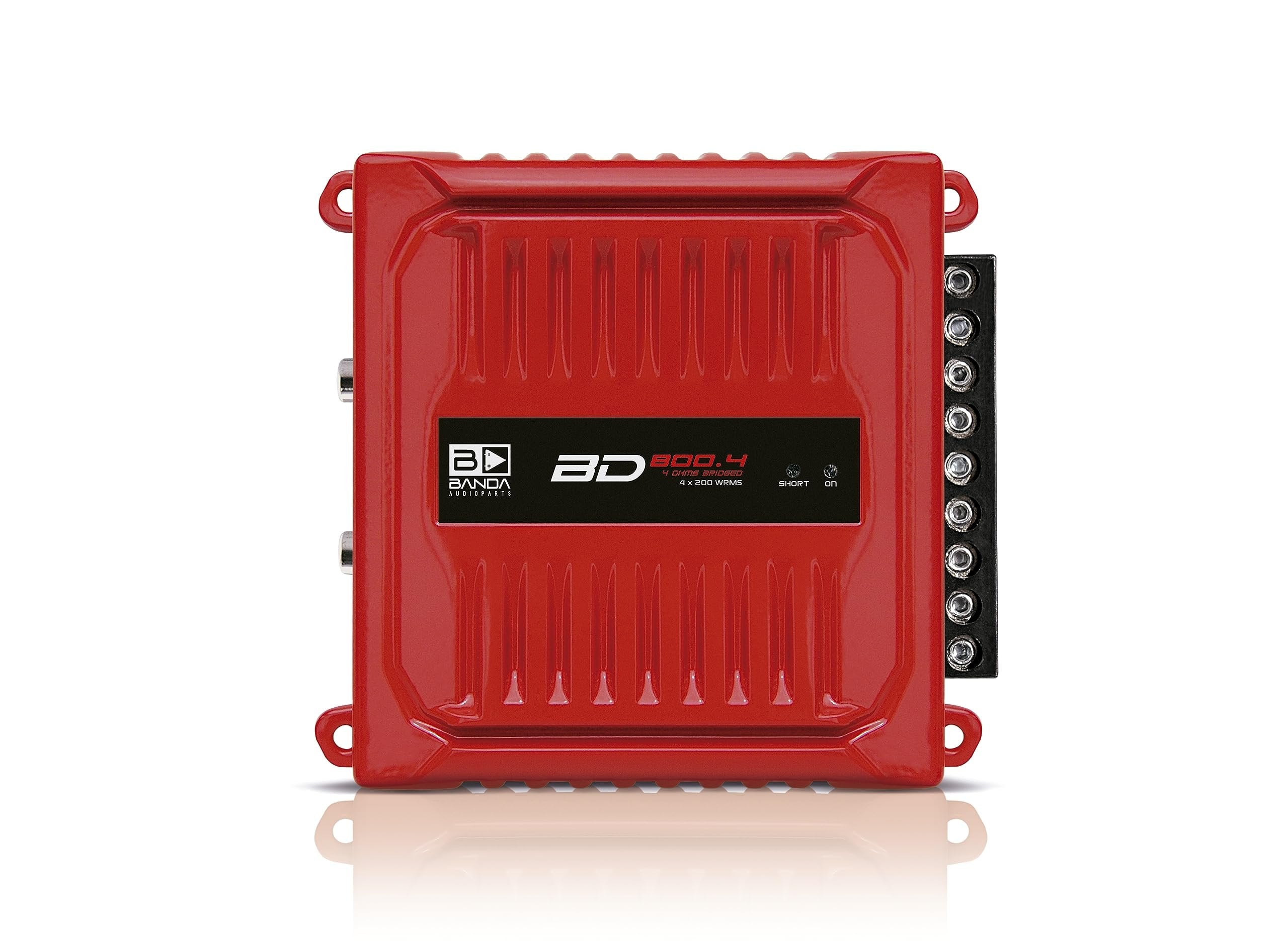 Banda Audioparts BD800.42OHMRED 800 Watts 4 Channel 2 Ohm Full Range Car Audio Amplfier 4 x 200 Watt Rms 4 Ohms Bridged - Red