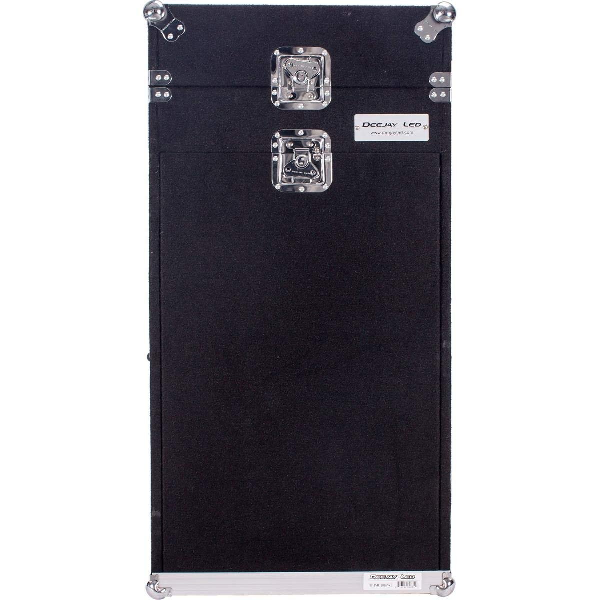DEEJAY LED Professional Flight Carpet Case For 10u Slant Mixer Top, 16u Bottom For Amplifiers, With Caster Board Carpet Wrapped Exterior Durable Casters For Easy Transportation DEEJAYLED TBHMC1016WE