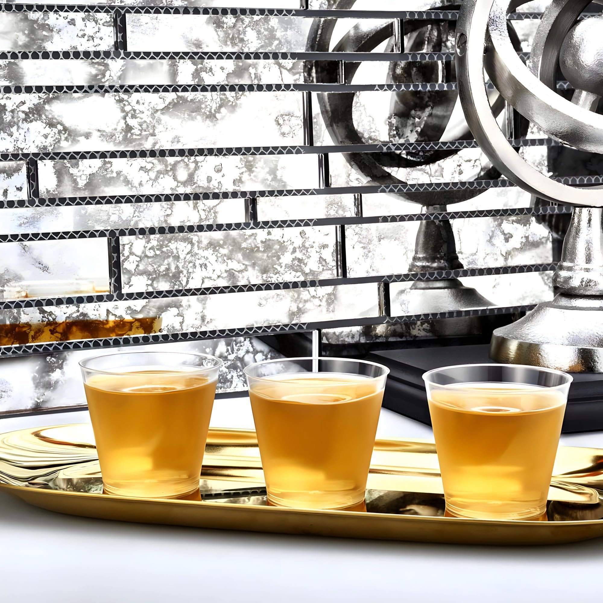 Clear Deluxe Plastic Tumbler - 1oz (Pack Of 50) - Premium Disposable Party Cups - Perfect For Events & Celebrations