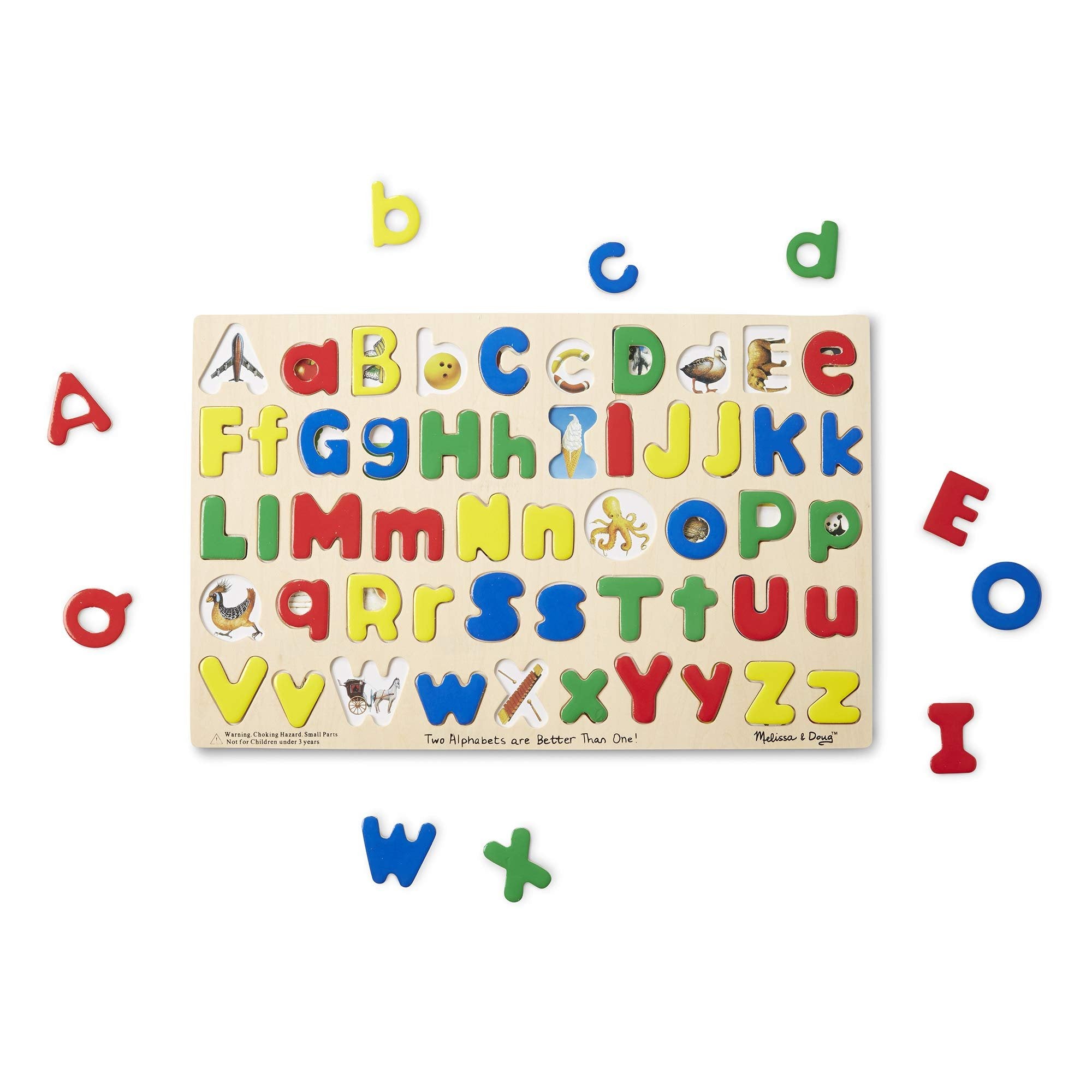 Melissa & Doug Upper & Lower Case Alphabet Letters Wooden Puzzle (52 pcs)