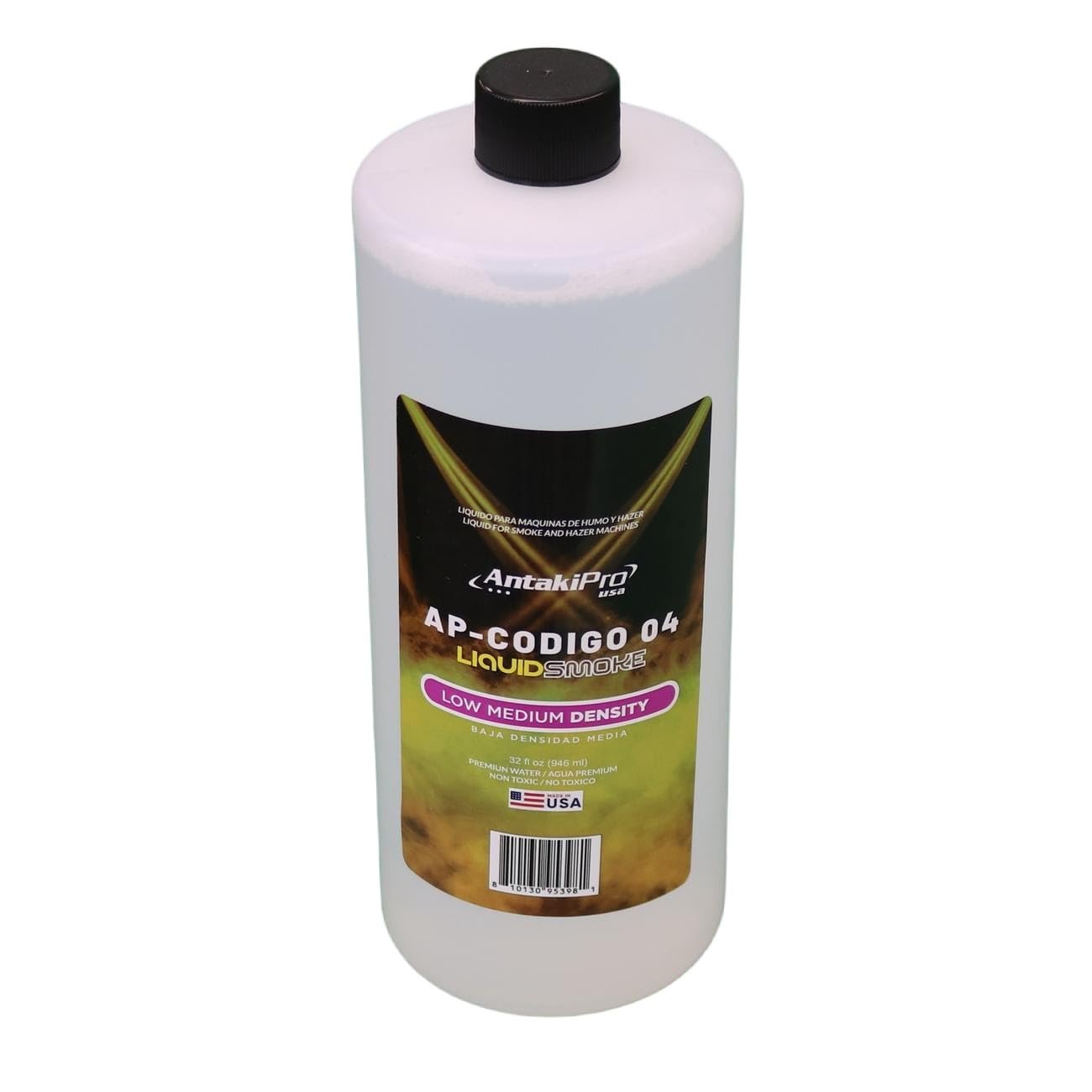 ANTAKIPRO AP-CODIGO4 Medium Density Fog Juice Liquidsmoke Non-Toxic Odorless Water-Based Fog Machine Fluid for All Standard Fog Machines - 1 Quart