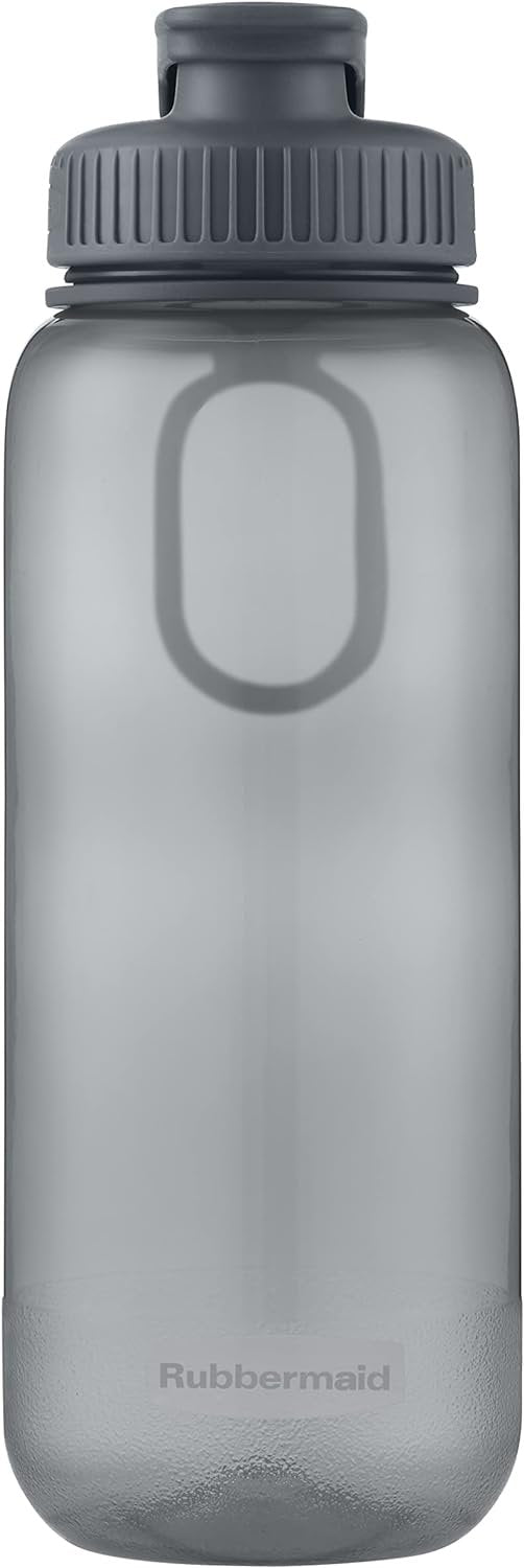 Rubbermaid Essentials 32oz Gray Plastic Water Bottle with Chug and Sip Lid (Pack of 2)
