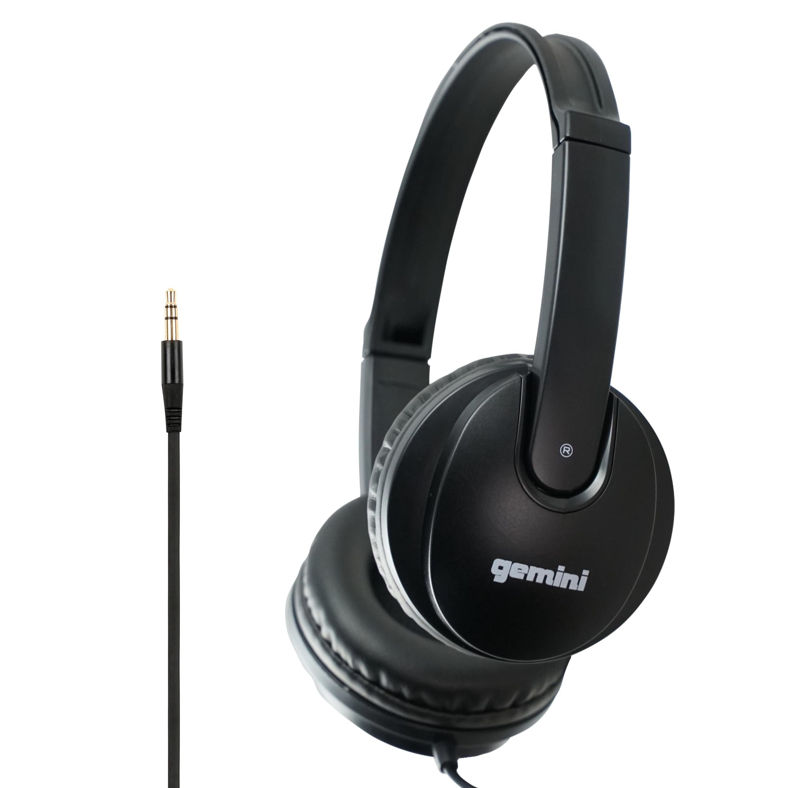 Gemini Sound DJX-200 Black Professional DJ Headphones - Over-Ear Monitor with 40mm Drivers, Ultra-Comfort Ear Cups, Noise Isolation, Lightweight Design for DJing, Gaming, Podcasting, Music Production
