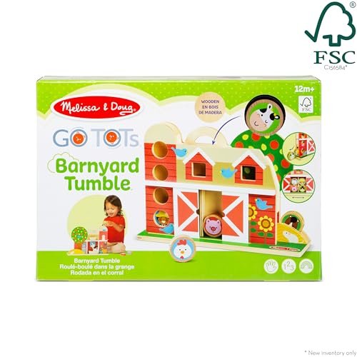 Melissa & Doug GO Tots Wooden Barnyard Tumble with 4 Disks - FSC Certified