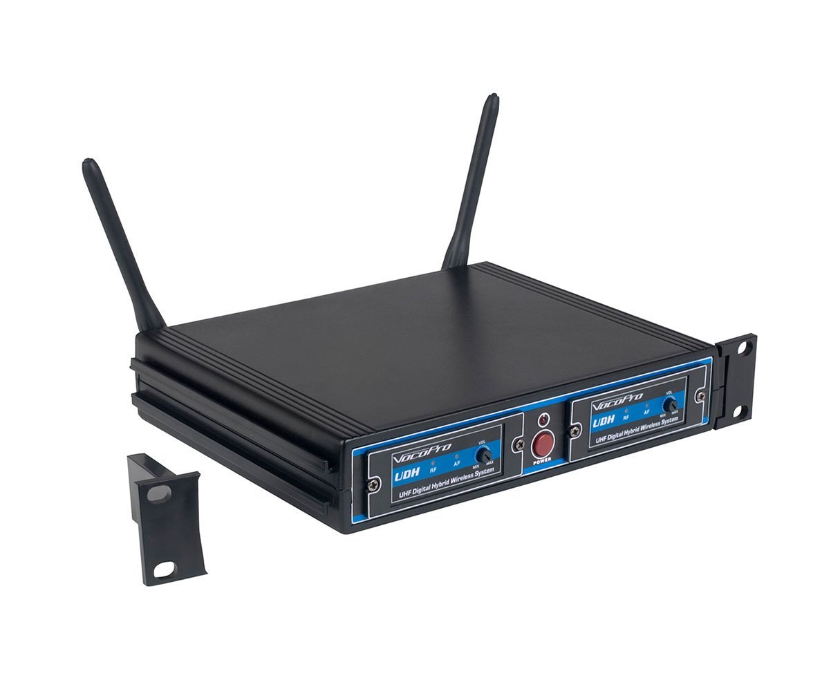 VocoPro 4 Channel, UHF/DSP Hybrid, W/Bp/Lava Car Mount - HYBRIDQUADB1, Black