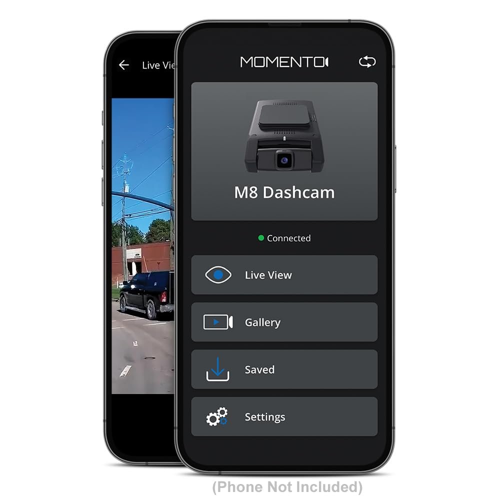 Momento M8 PRO 3-Ch 2K QHD w/Dual 5.0GHz Wi-Fi + GPS Front & Rear Dash Camera Kit (MD-8200) Includes 64GB MicroSD Card