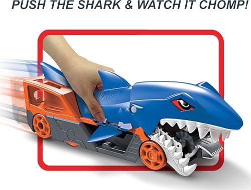 Hot Wheels Toy Car Playset, Shark Chomp Transporter & 1:64 Scale Car, Connects to Track & Stores 5 1:64 Scale Vehicles