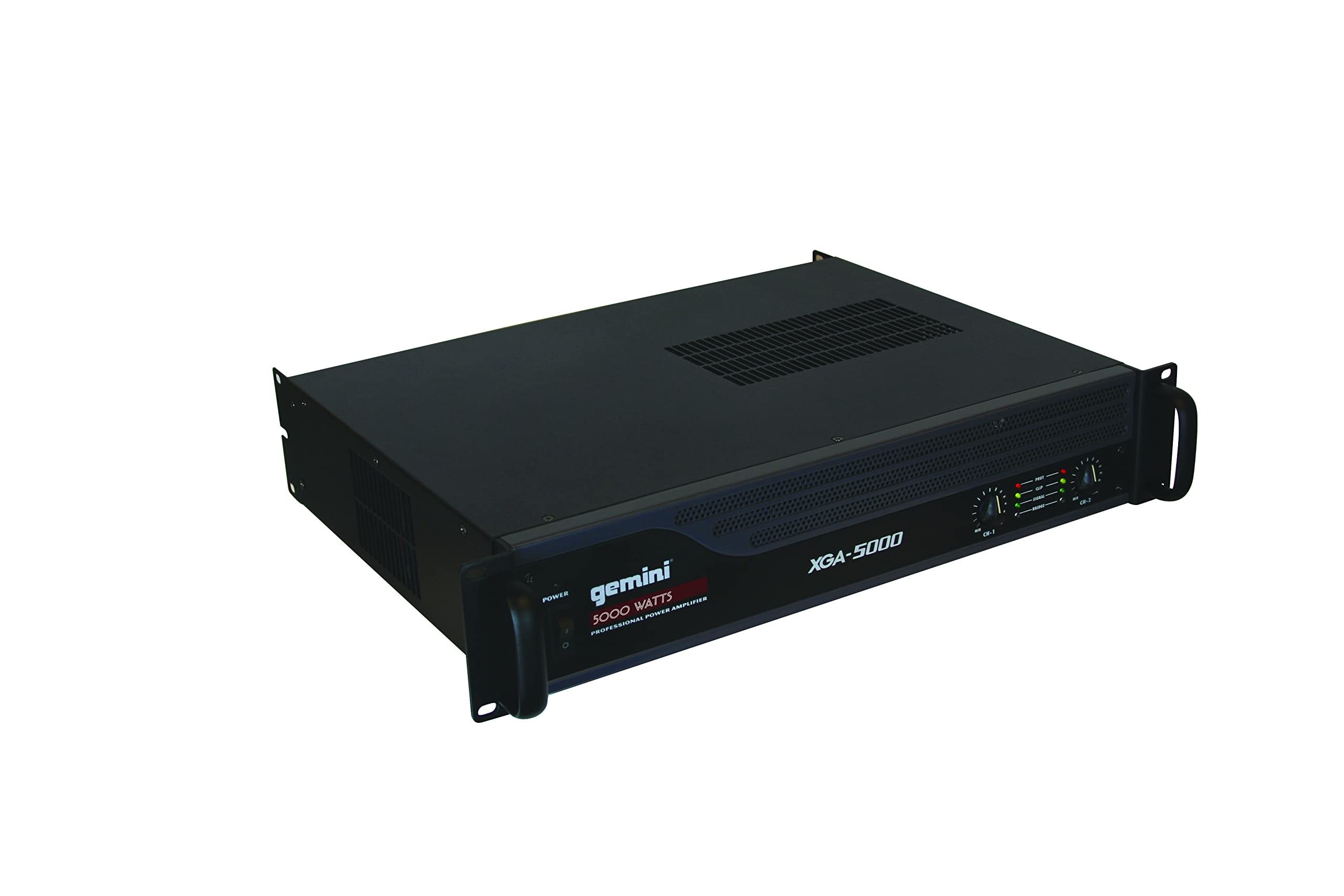 Gemini XGA Series XGA-5000 Professional Quality PA System DJ Equipment Power Amplifier with 5000 Watt Instant Peak Power