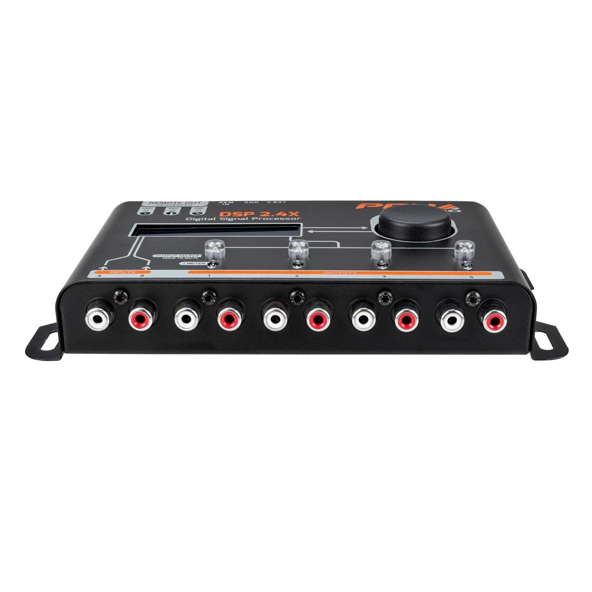 PRV AUDIO Car Audio DSP 2.4X Digital Crossover and Equalizer 4 Channel Full Digital Signal Audio Processor DSP with Sequencer Remote Relay