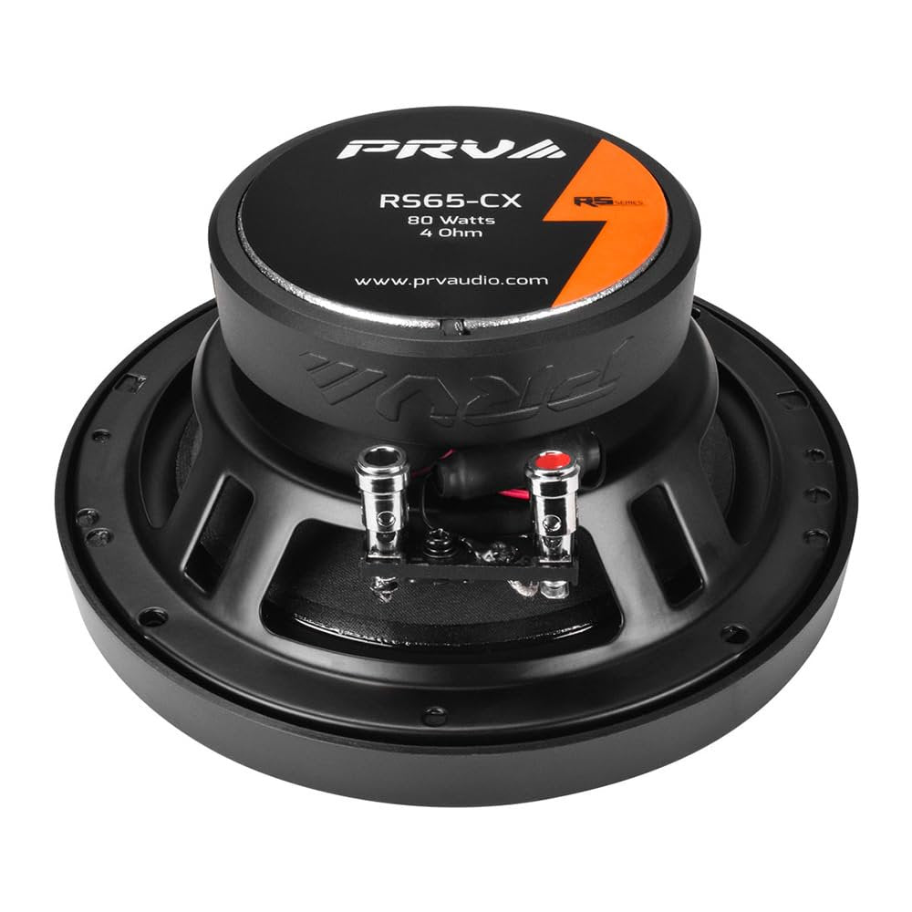 PRV AUDIO 6.5 Inch 2-Way Car Coaxial Speakers 160 Watts per Pair 4 Ohm RS65-CX, Premium Speaker Built-in Neodymium Tweeters with Grill Included - Great for Car Stereo Sound System (Pair)